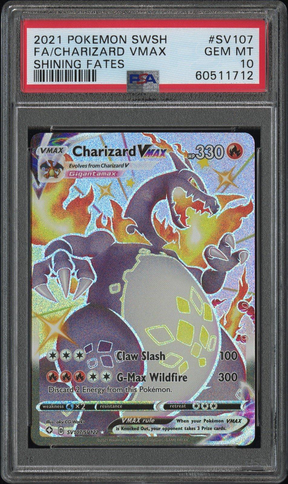 2021 Pokemon Sword & Shield Shining Fates Sv107 Full Art/charizard