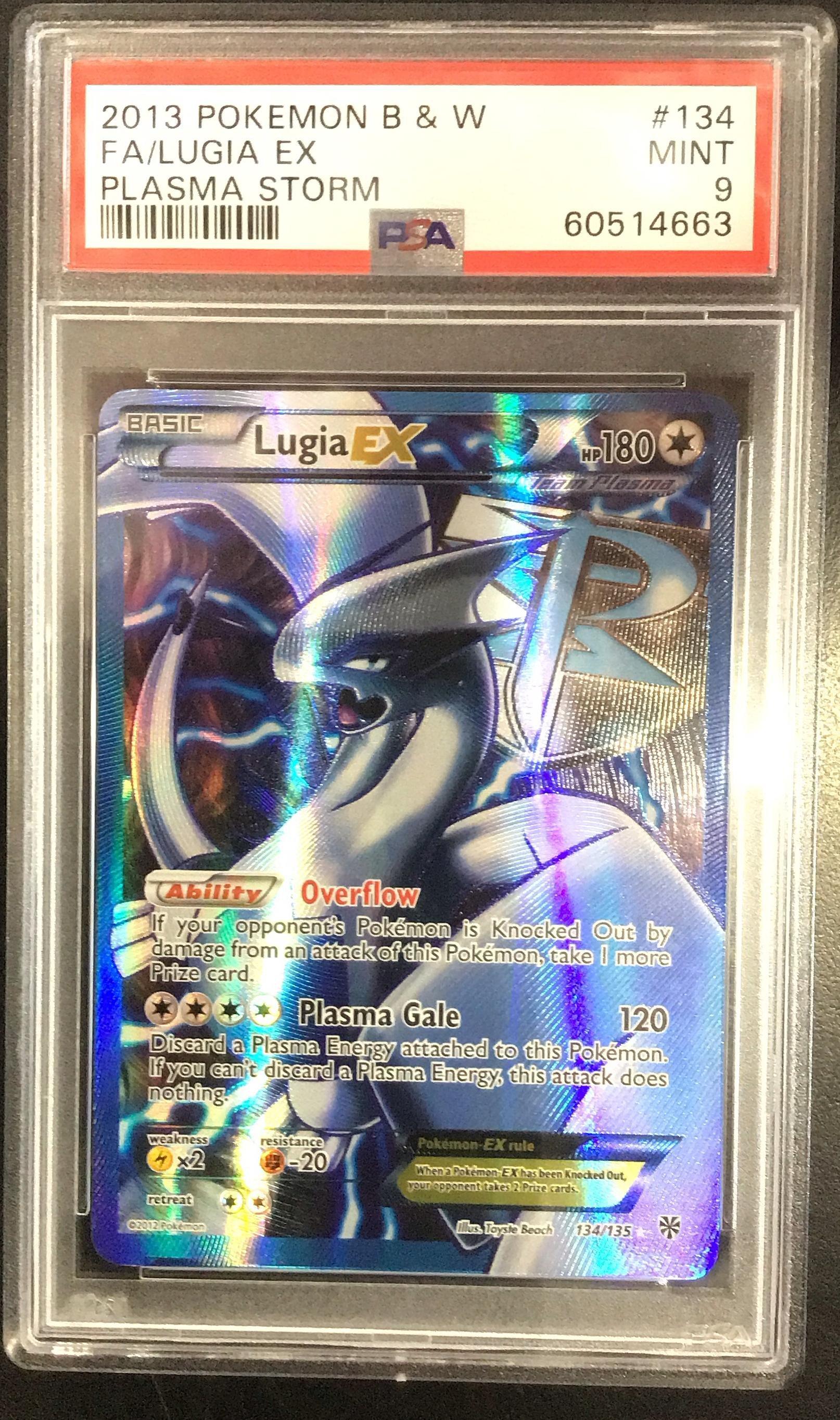 2013 Pokemon Black & White Plasma Storm 134 Full Art/lugia Ex PSA