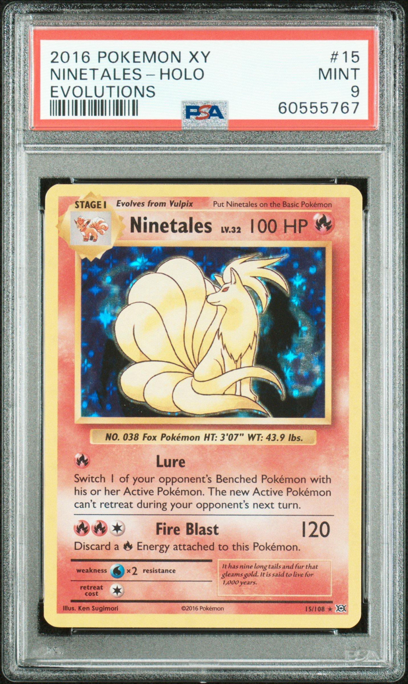 2016 Pokemon Xy Evolutions 15 Ninetales-holo PSA 9 Graded Card