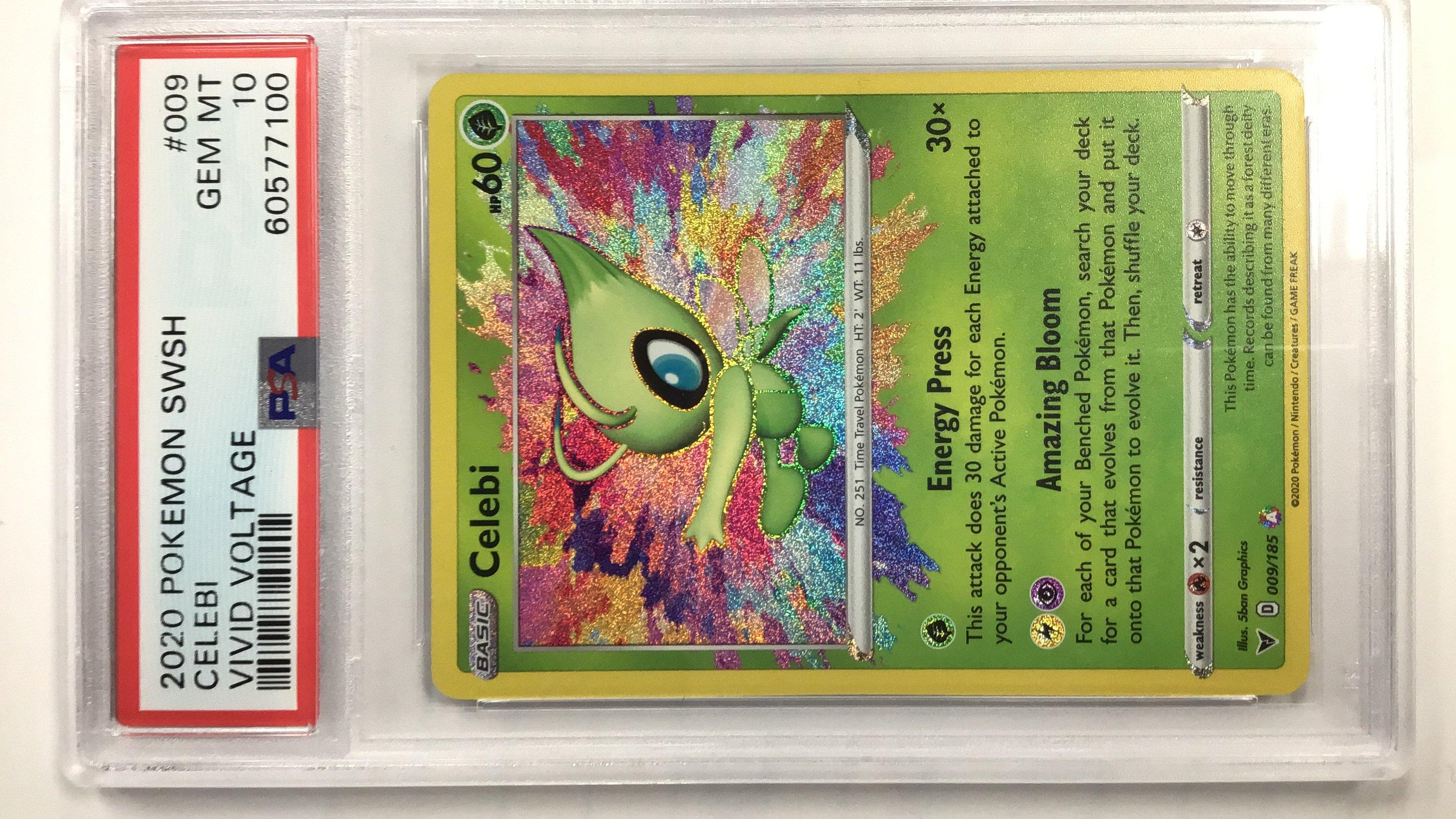 2020 Pokemon Sword & Shield Vivid Voltage 009 Celebi PSA 10 Graded