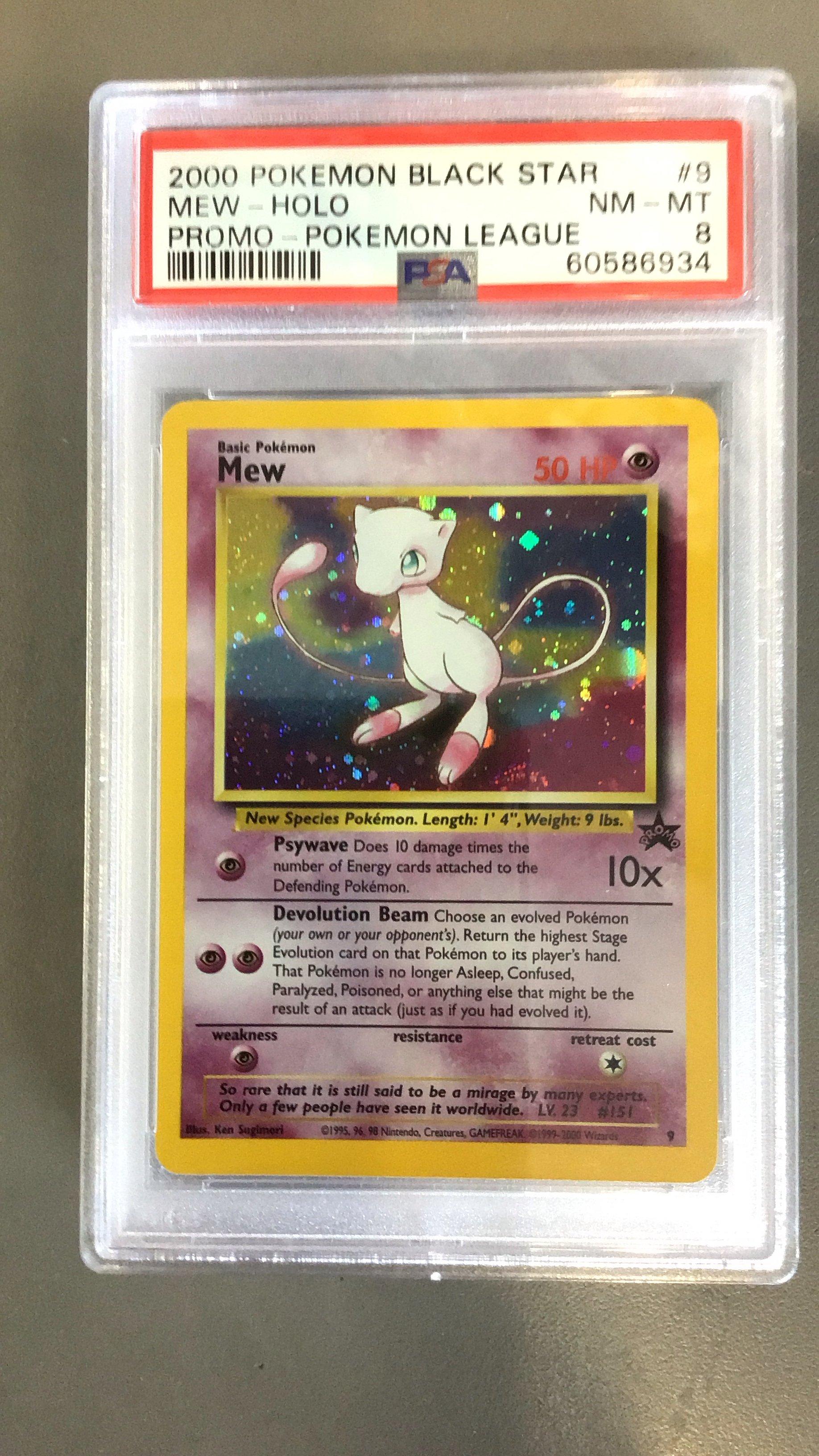 2000 Pokemon Promo Black Star 9 Mew-holo Pokemon League PSA 8