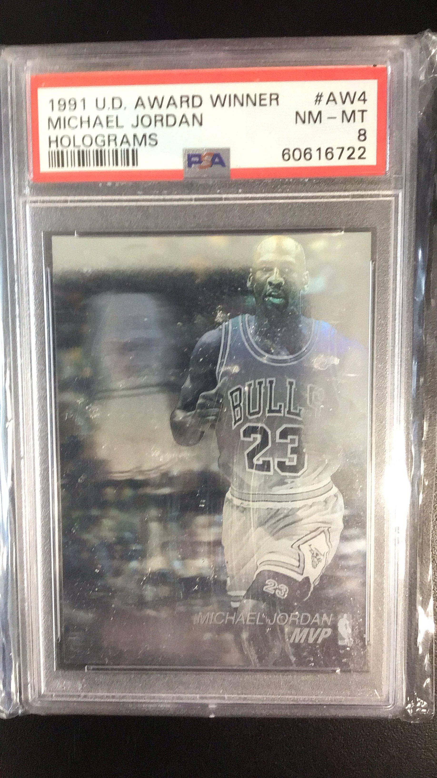 1991 Upper Deck Award Winner Hologram Aw4 Michael Jordan PSA 8