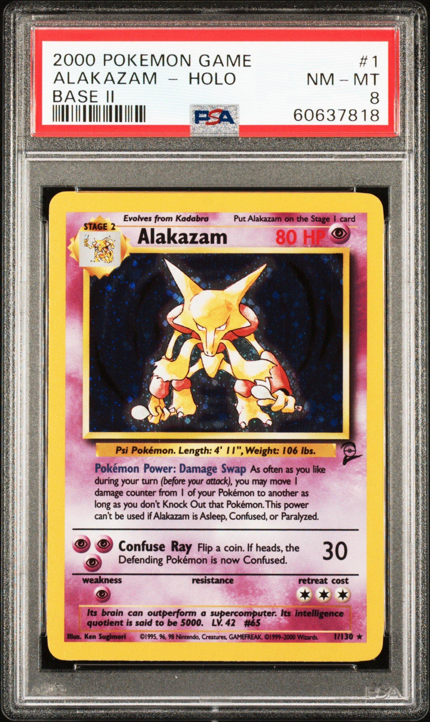alakazam pokemon card holo ALAKAZAM - 1/102 - Base Set - Holo - Pokemon Card - EXC / NEAR MINT