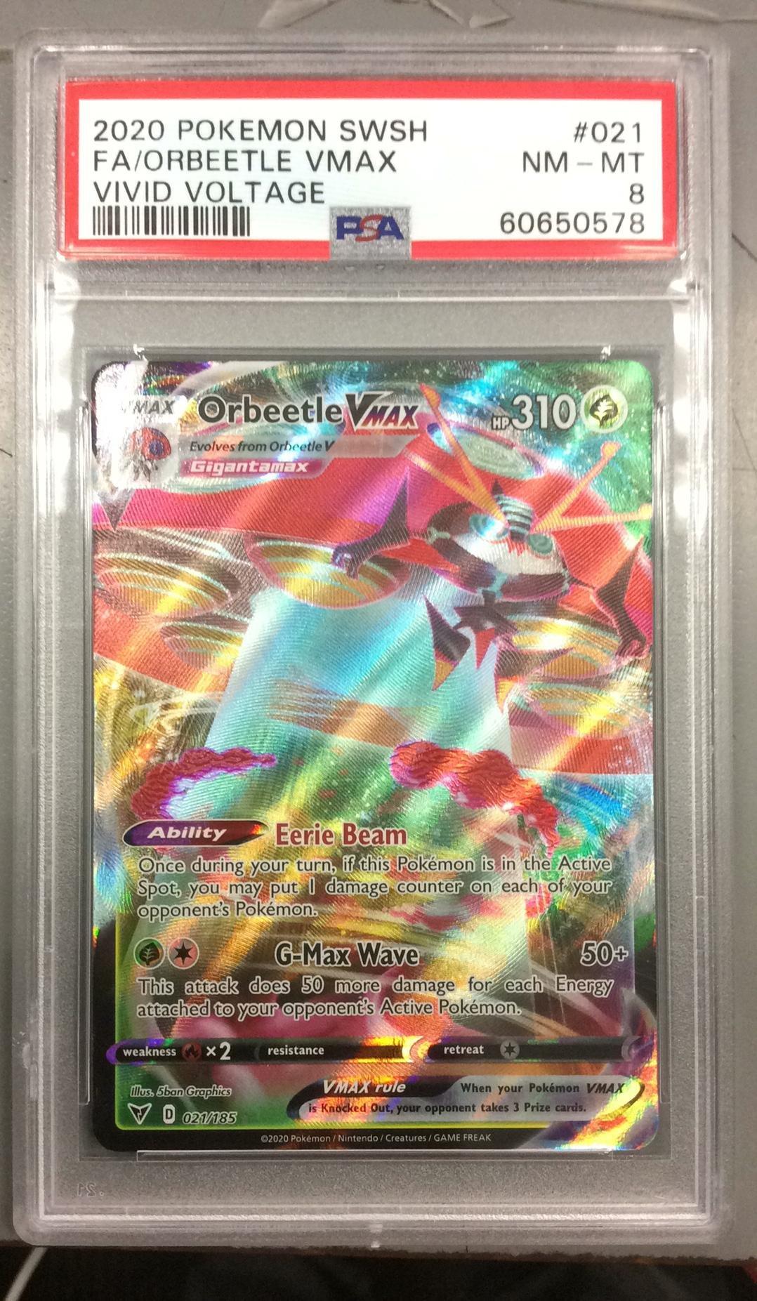 2020 Pokemon Sword & Shield Vivid Voltage 021 Full Art/orbeetle Vmax ...