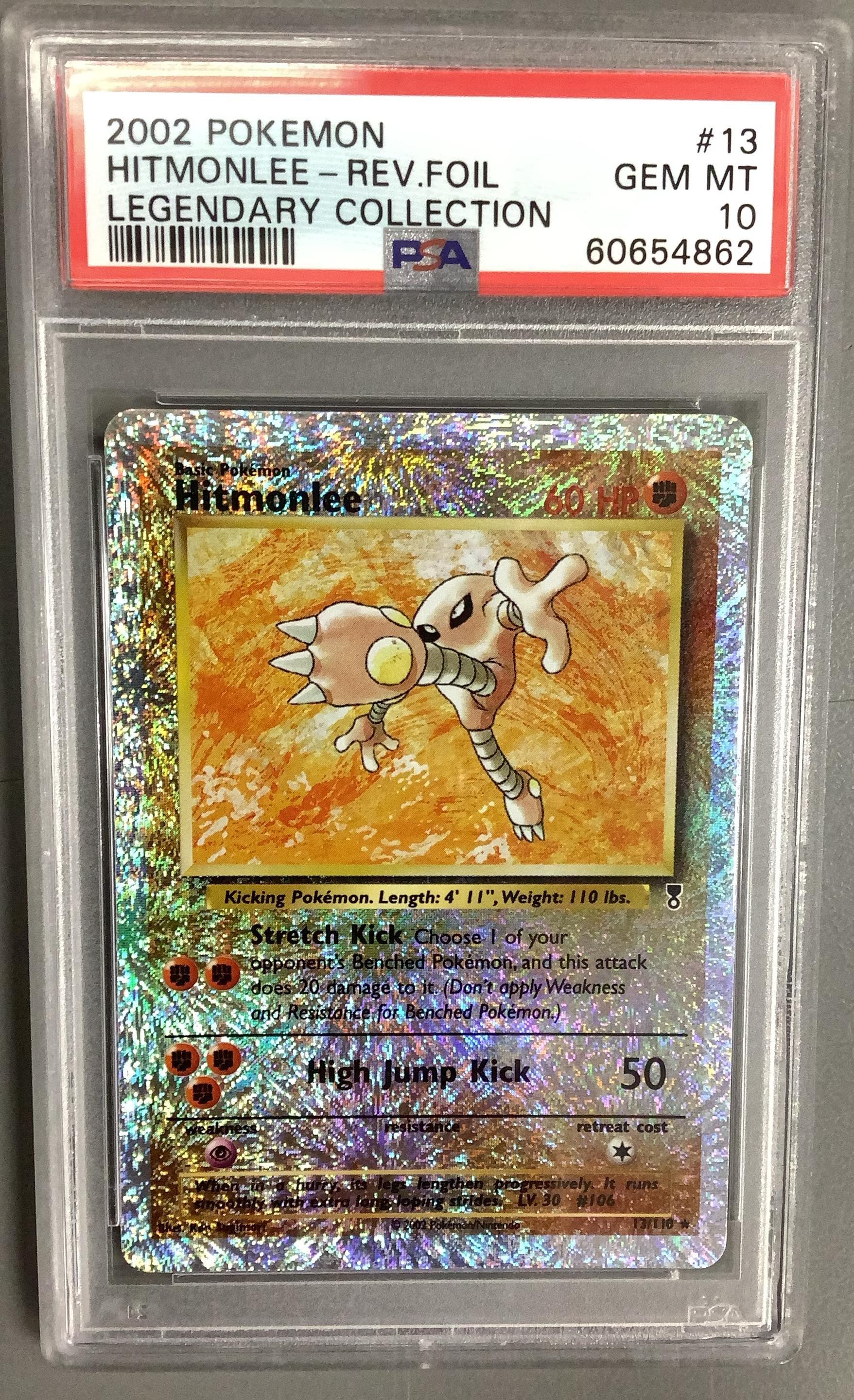 2002 Pokemon Legendary Collection 13 Hitmonlee-reverse Foil PSA 10