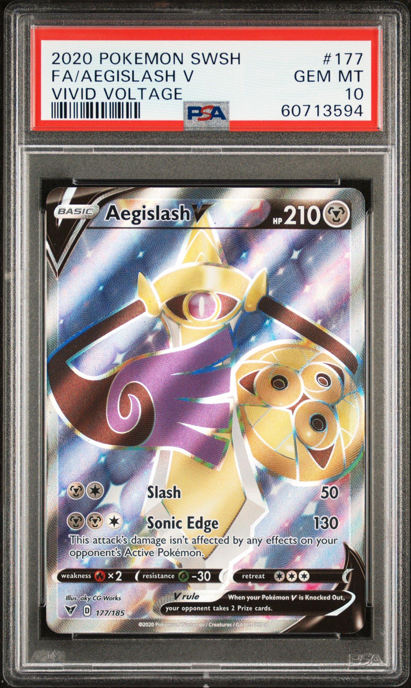 2020 Pokemon Sword & Shield Vivid Voltage 177 Full Art/aegislash V