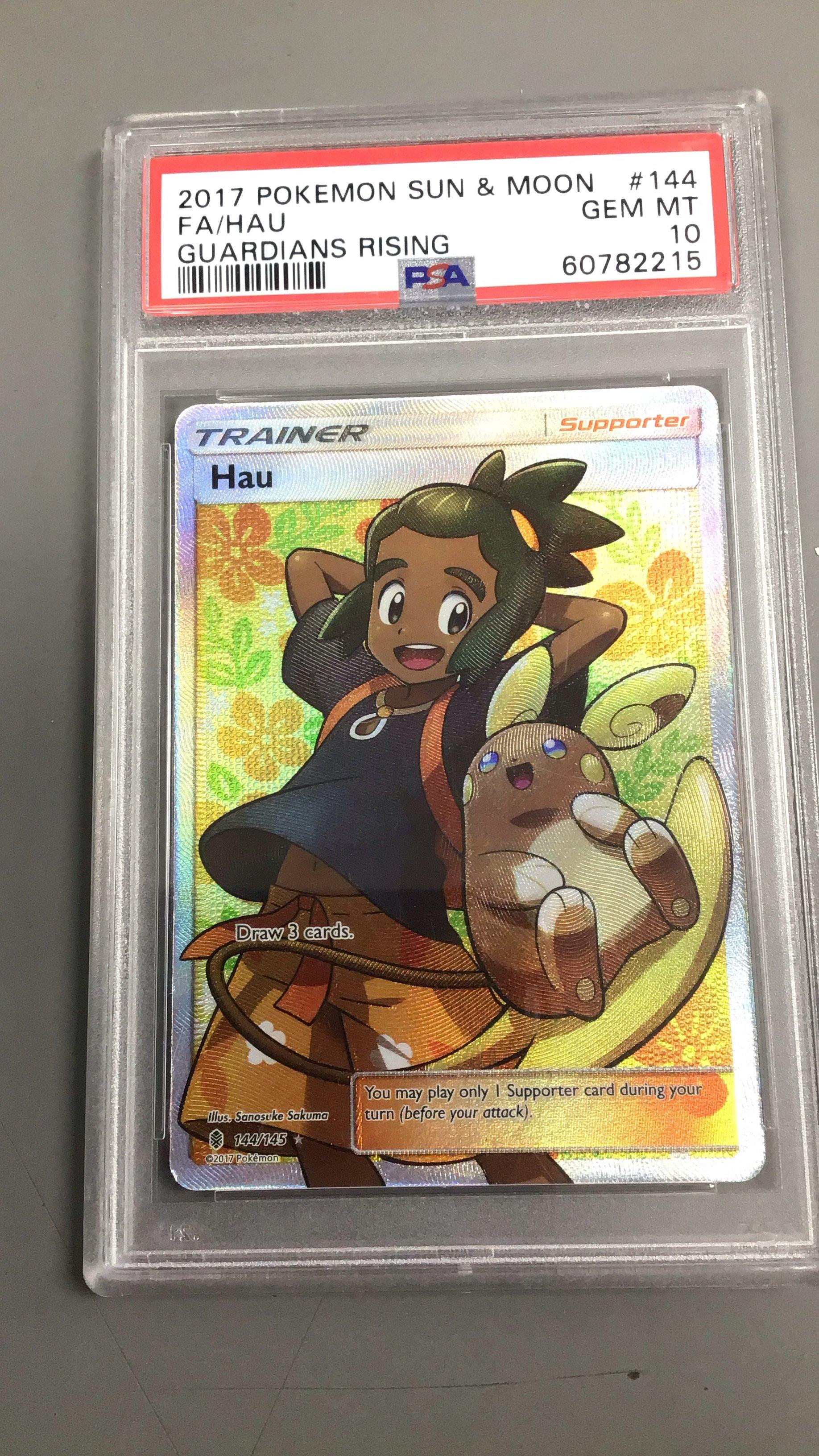 2017 Pokemon Sun & Moon Guardians Rising 144 Full Art/hau PSA 10 Graded Card  | GameStop
