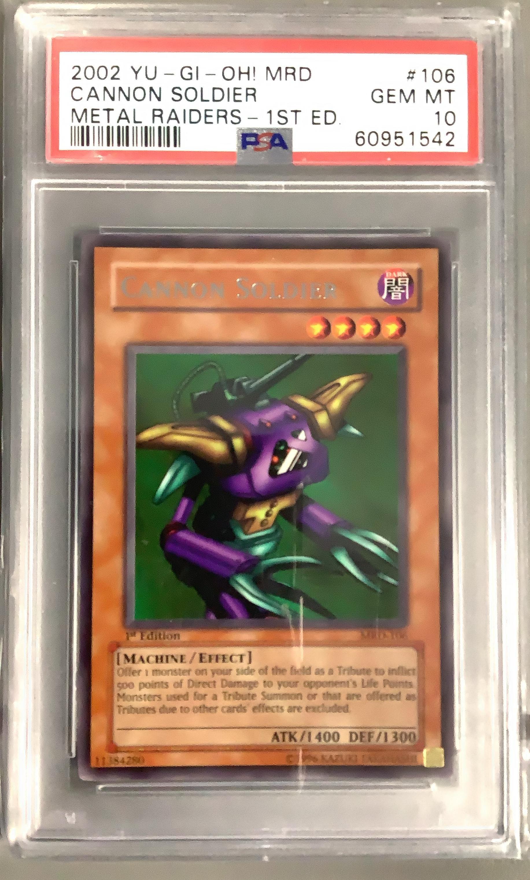 2002 Yu-gi-oh! Mrd-metal Raiders 106 Cannon Soldier 1st Edition PSA 10  Graded Card | GameStop