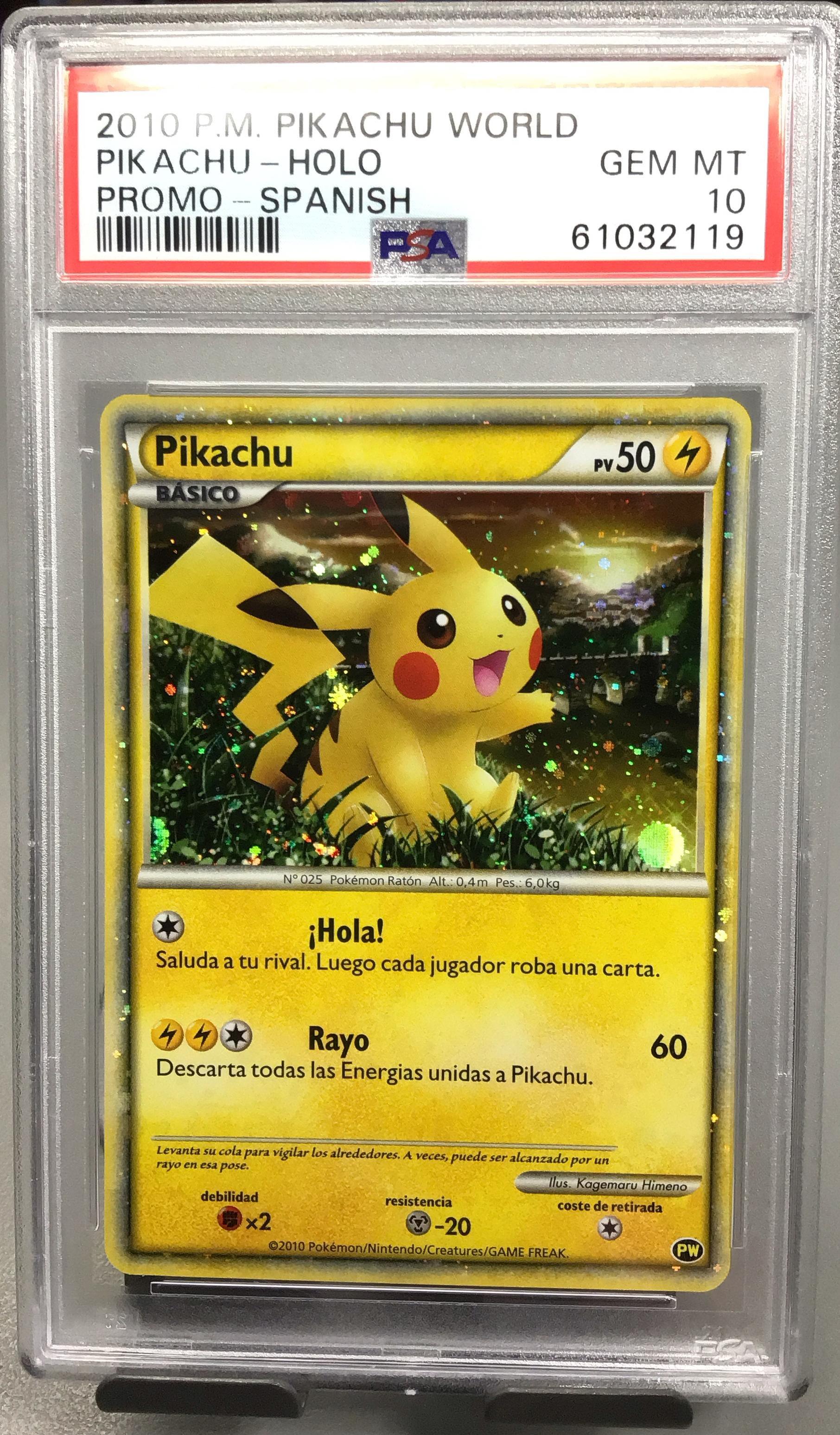 2010 ピカチュウ PSA10 PIKACHU WORLD PROMO 2010 Pokemon Pikachu World Promo Pikachu-holo Spanish PSA 10
