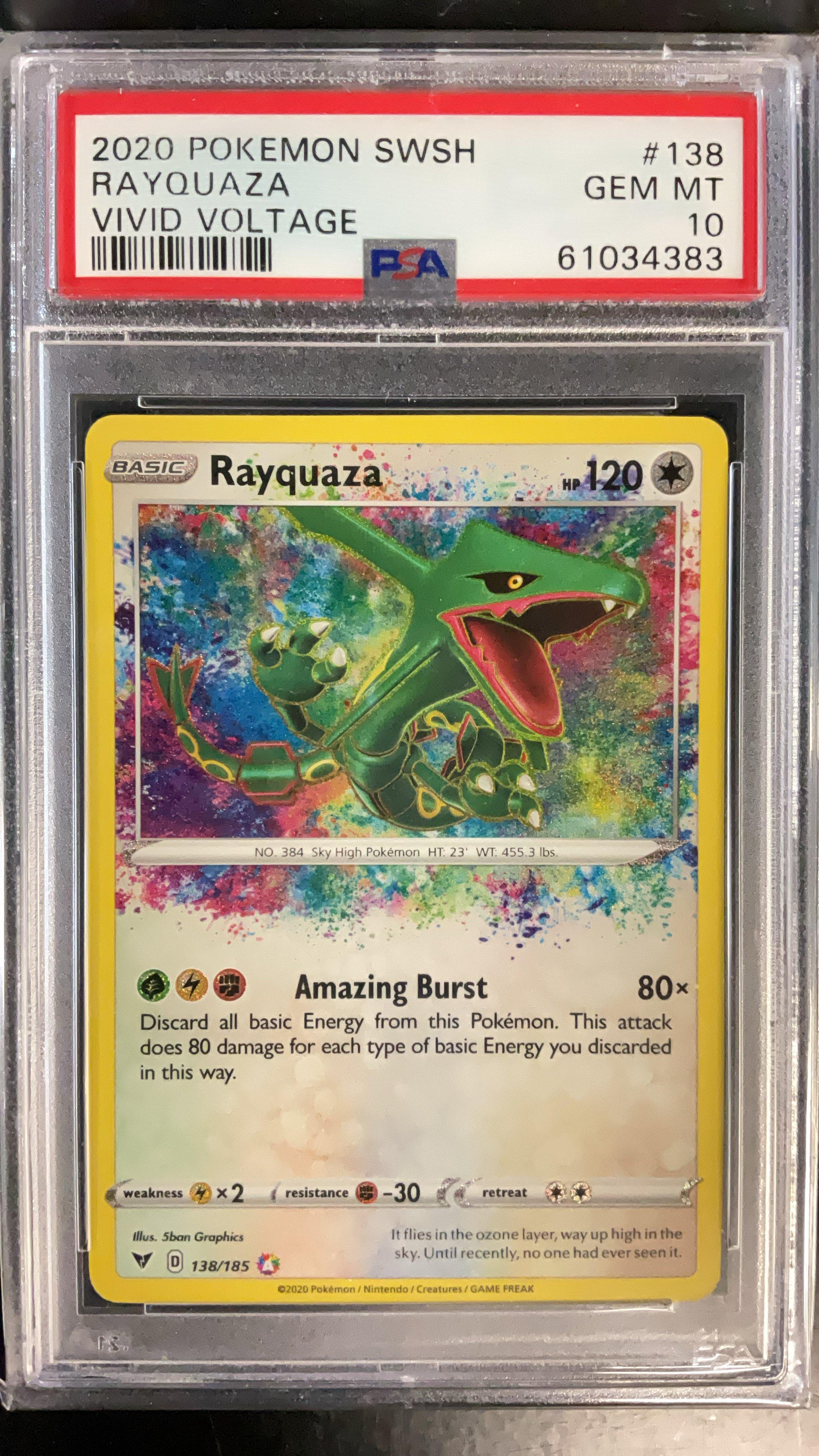 2020 Pokemon Sword & Shield Vivid Voltage 138 Rayquaza PSA 10