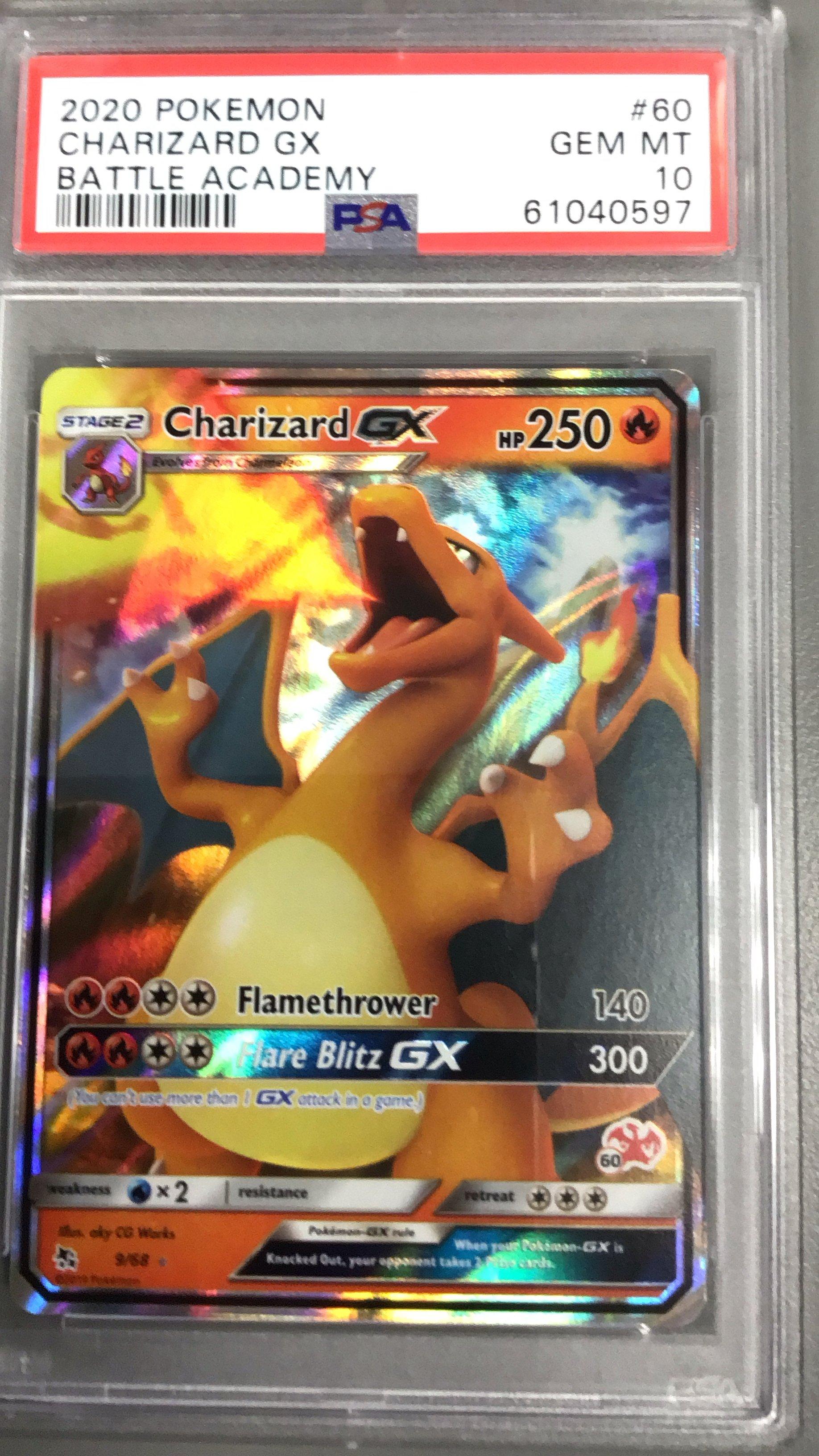 2020 Pokemon Battle Academy 60 Charizard Gx PSA 10 Graded Card