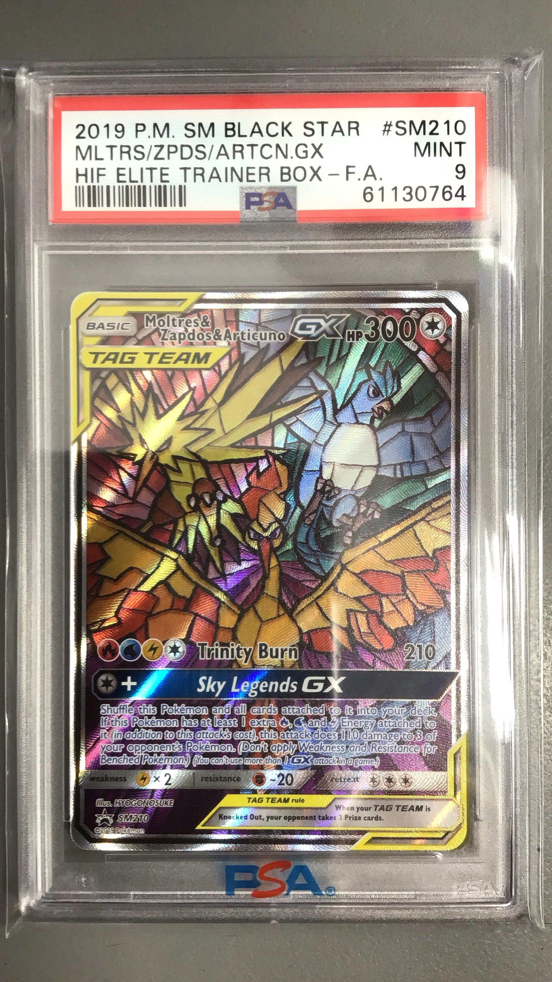 2019 Pokemon Sm Black Star Promo Sm210 Full Art/moltres & Zapdos & Articuno  Gx Hidden Fates Elite Trainer Box PSA 9 Graded Card | GameStop
