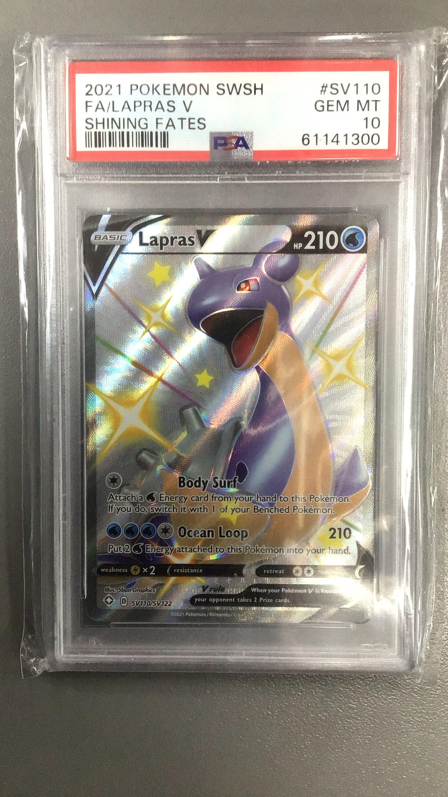 2021 Pokemon Sword & Shield Shining Fates Sv110 Full Art/lapras V PSA 10  Graded Card | GameStop