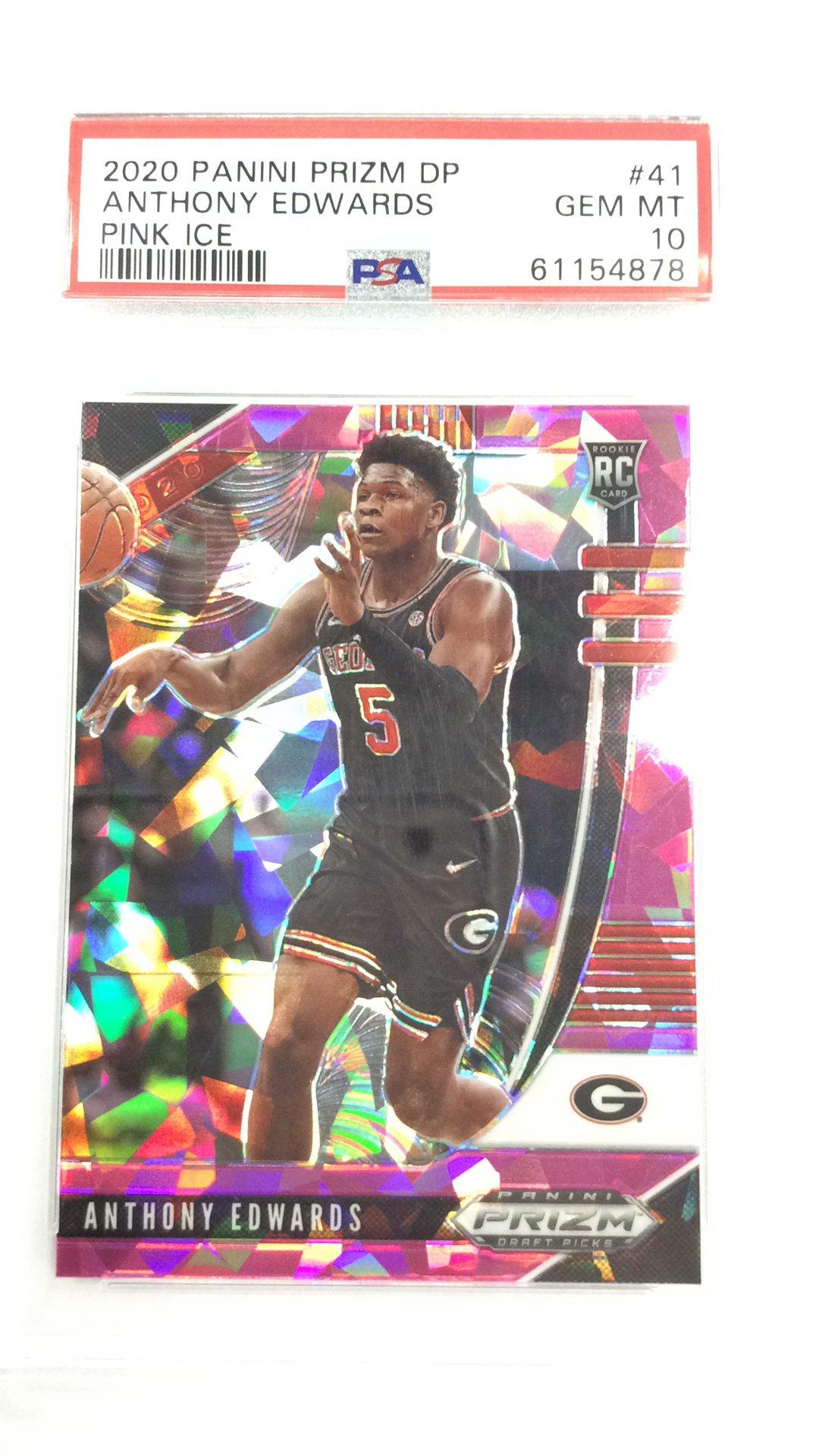 2020 Panini Prizm Draft Picks 41 Anthony Edwards Pink Ice PSA 10