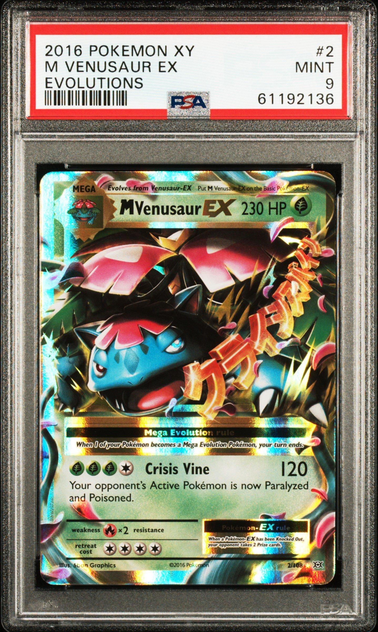2016 Pokemon Xy Evolutions 2 M Venusaur Ex PSA 9 Graded Card