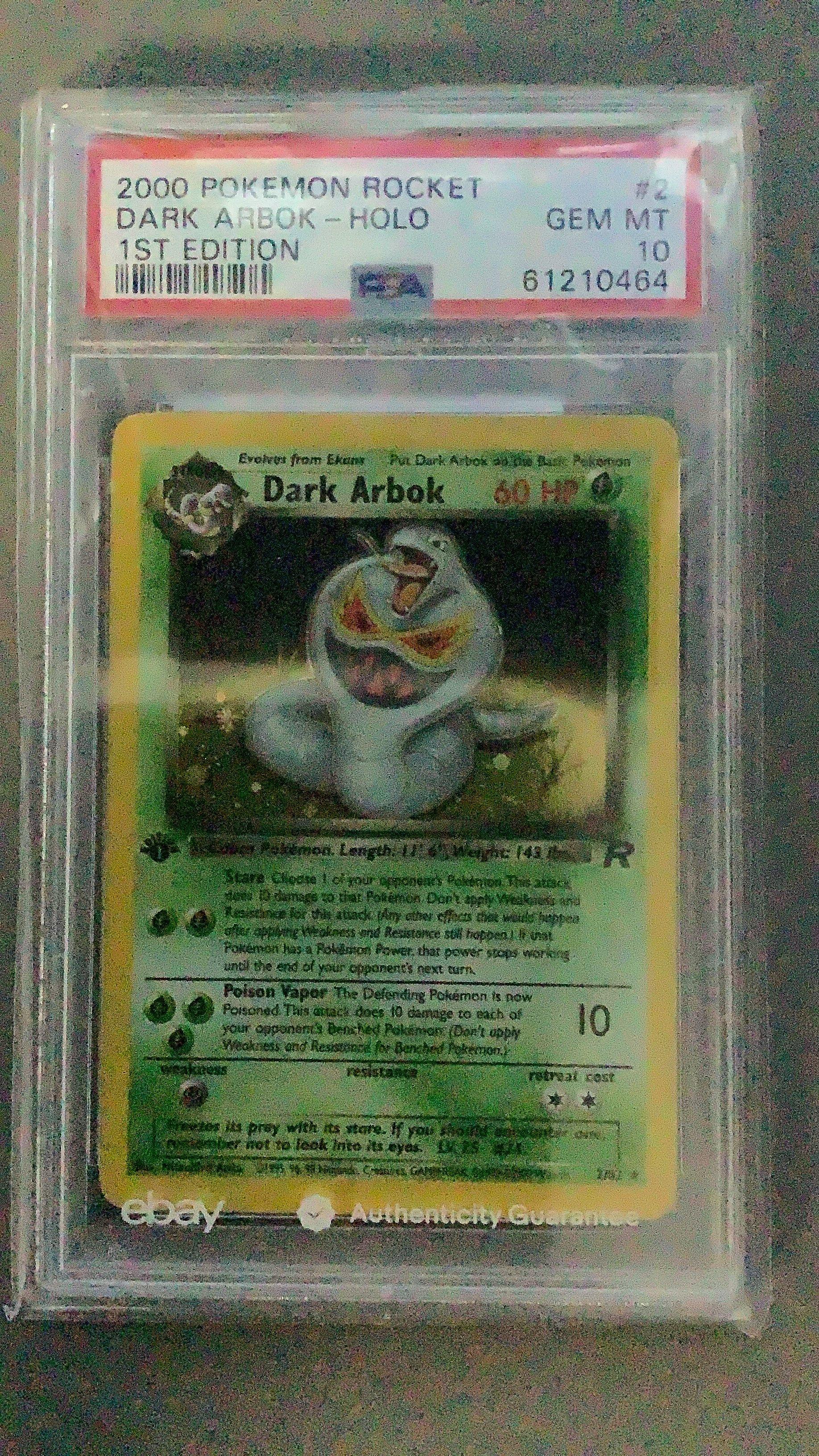 2000 Pokemon Rocket 2 Dark Arbok-holo 1st Edition PSA 10 Graded