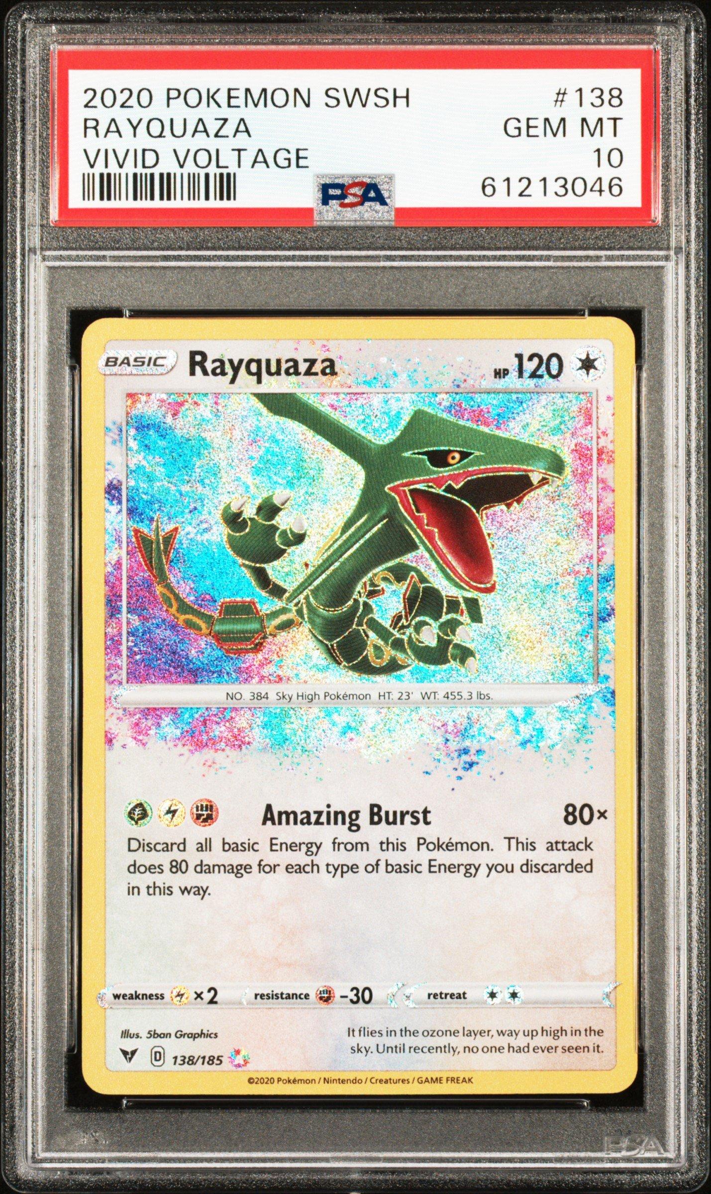 2020 Pokemon Sword & Shield Vivid Voltage 138 Rayquaza PSA 10