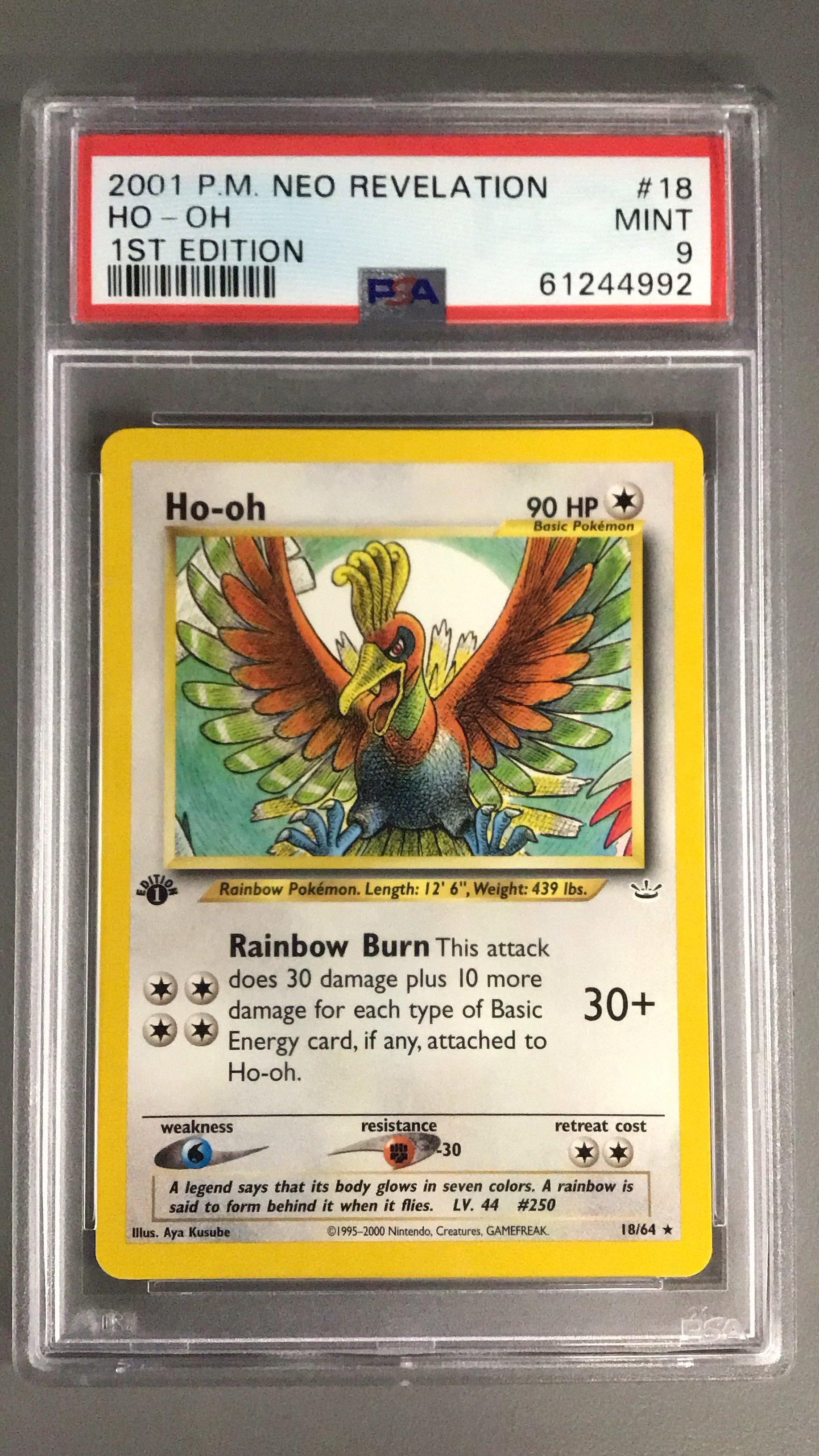 2001 Pokemon Neo Revelation 18 Ho-oh 1st Edition PSA 9