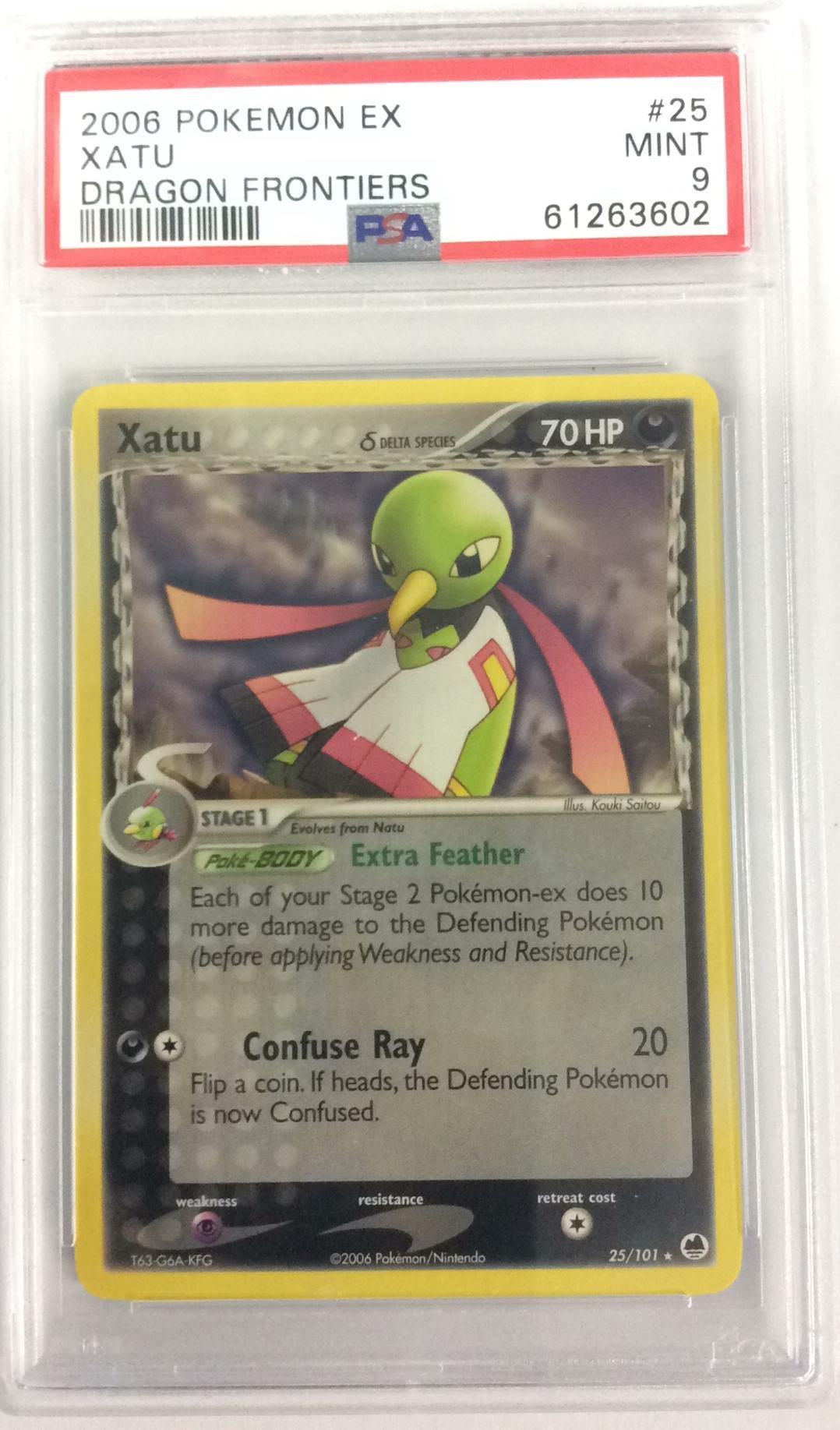 2006 Pokemon Ex Dragon Frontiers 25 Xatu PSA 9