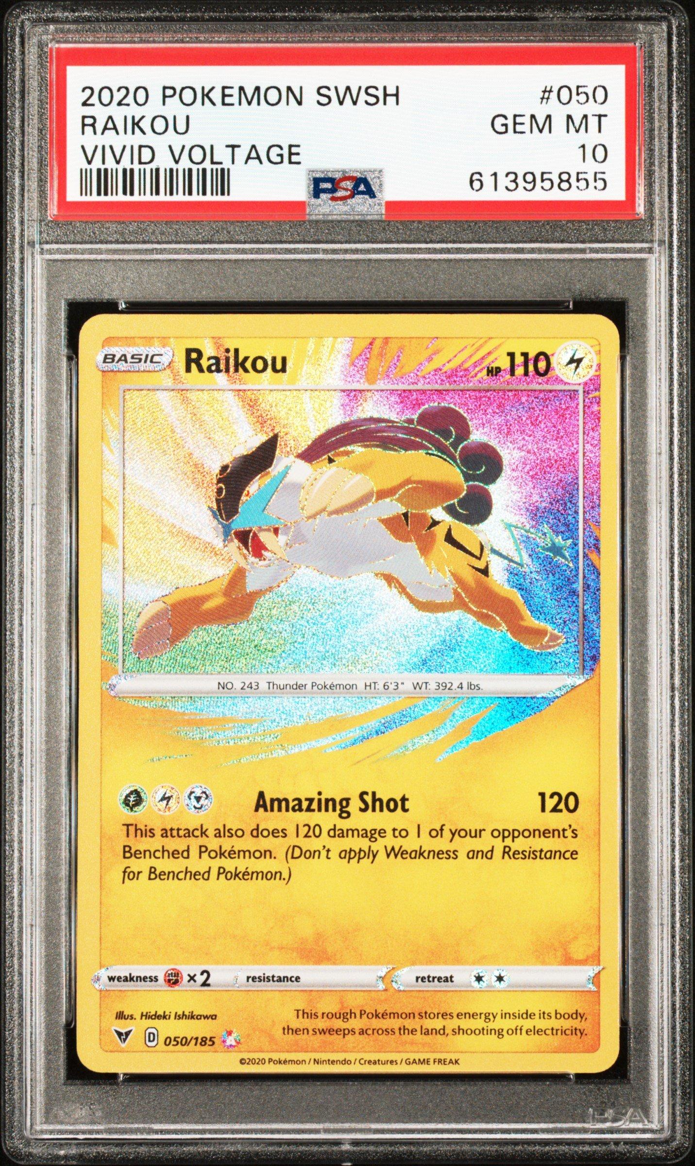 2020 Pokemon Sword & Shield Vivid Voltage 050 Raikou PSA 10 | GameStop