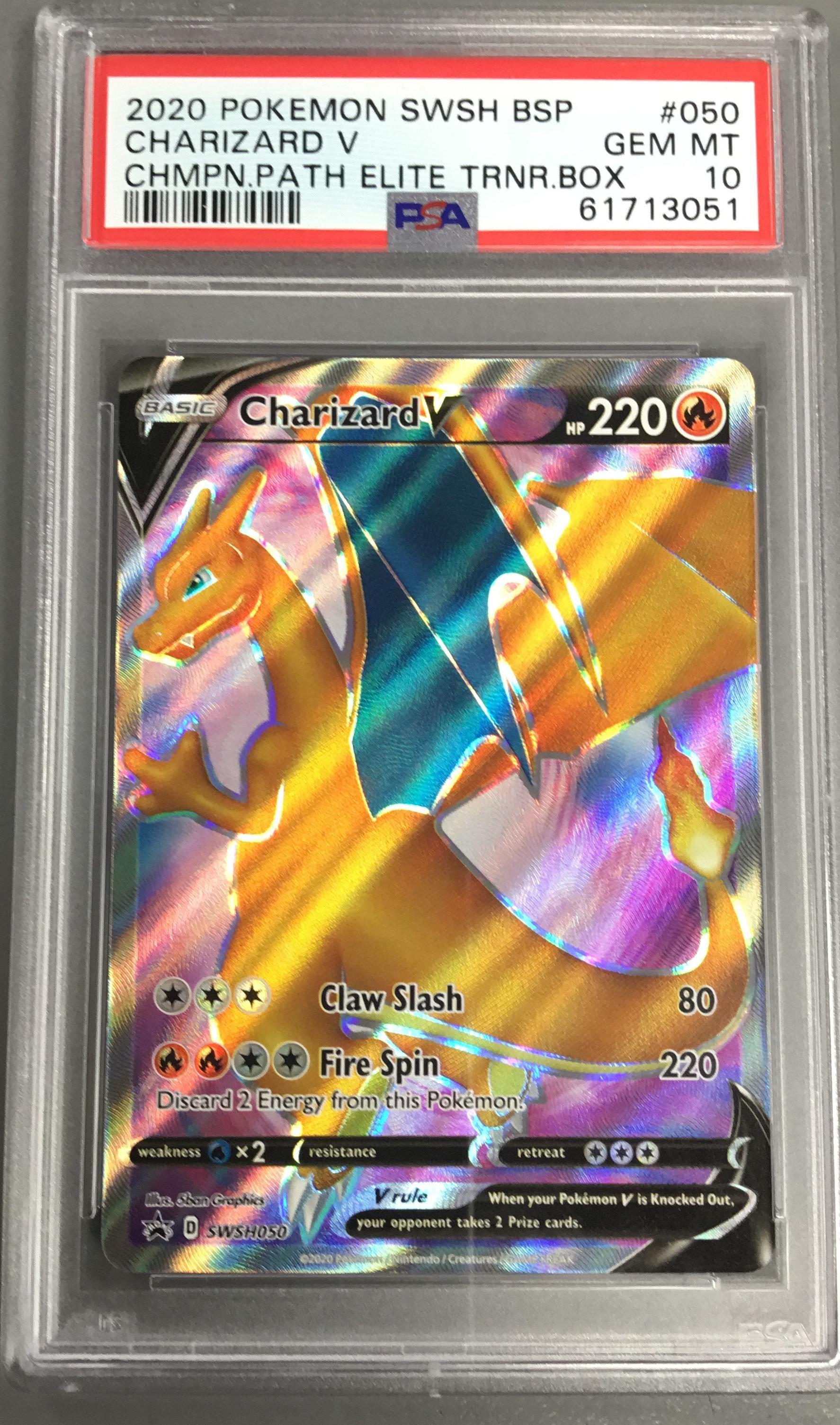 charizard 2020 pokemon card SWSH Champions Path V Secret Rare Shiny 079/073 PSA 10 Colorless Fire Spin (220) Discard 2 Energy from this Pokmon Pokemon Graded: Charizard VMAX 74/73