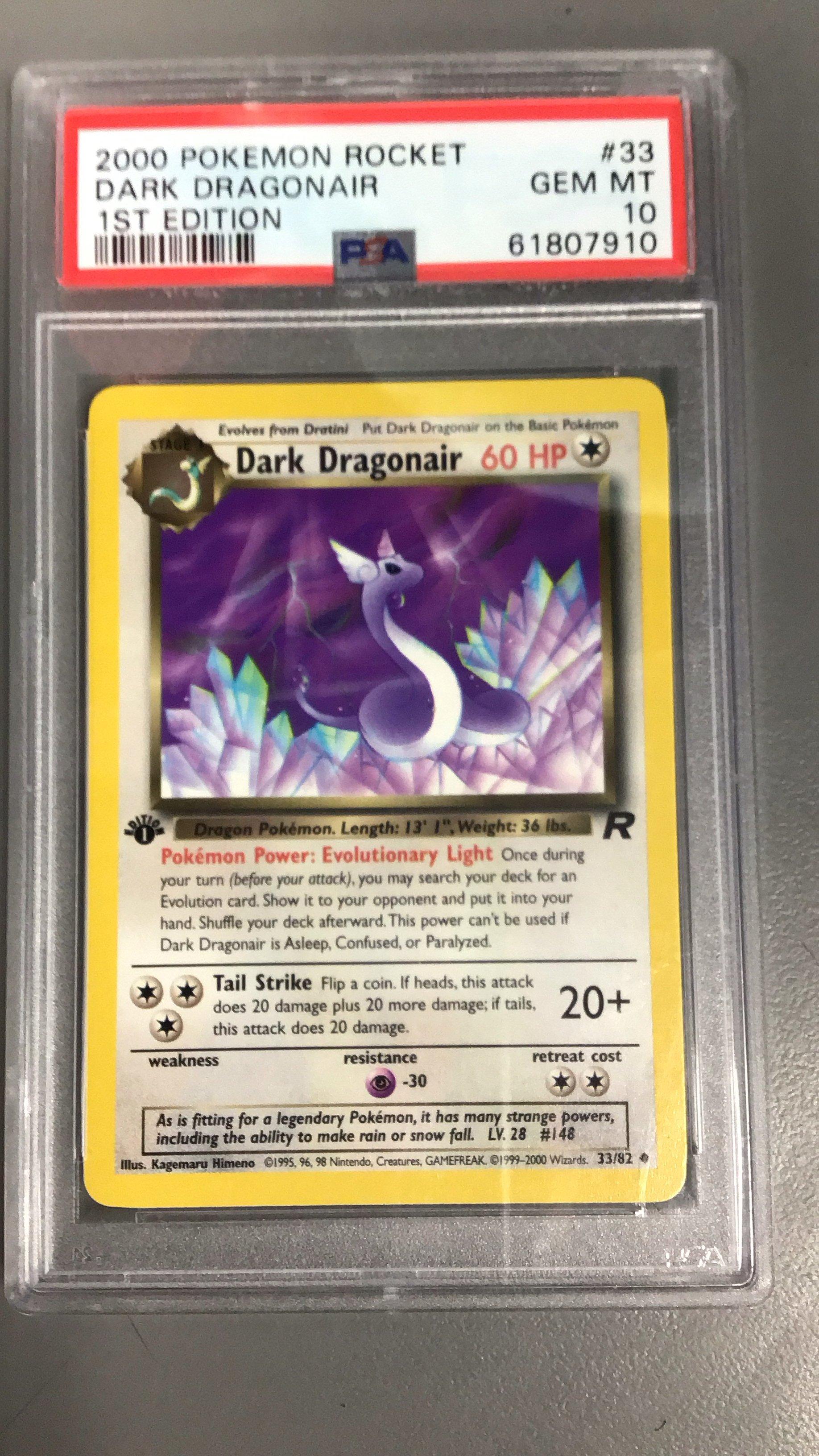 2000 Pokemon Rocket 33 Dark Dragonair 1st Edition PSA 10 Graded