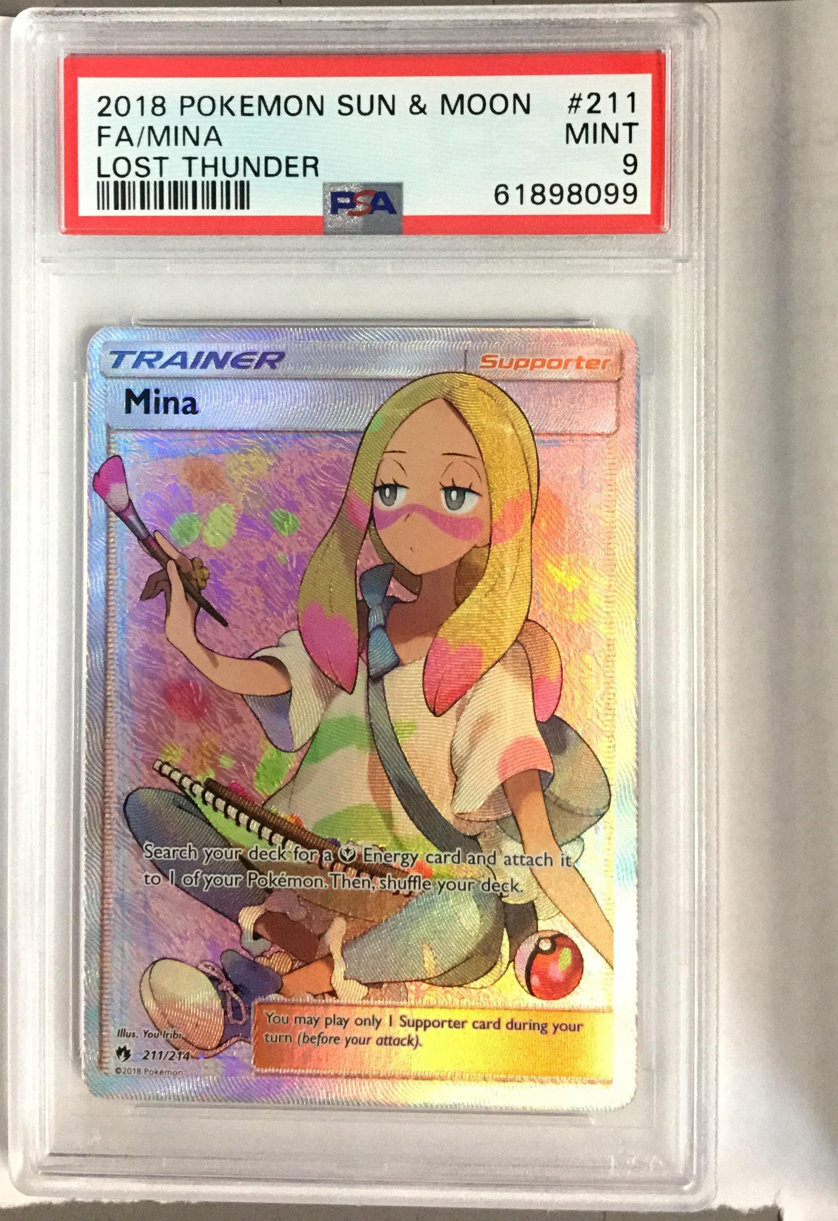 2018 Pokemon Sun & Moon Lost Thunder 211 Full Art/mina PSA
