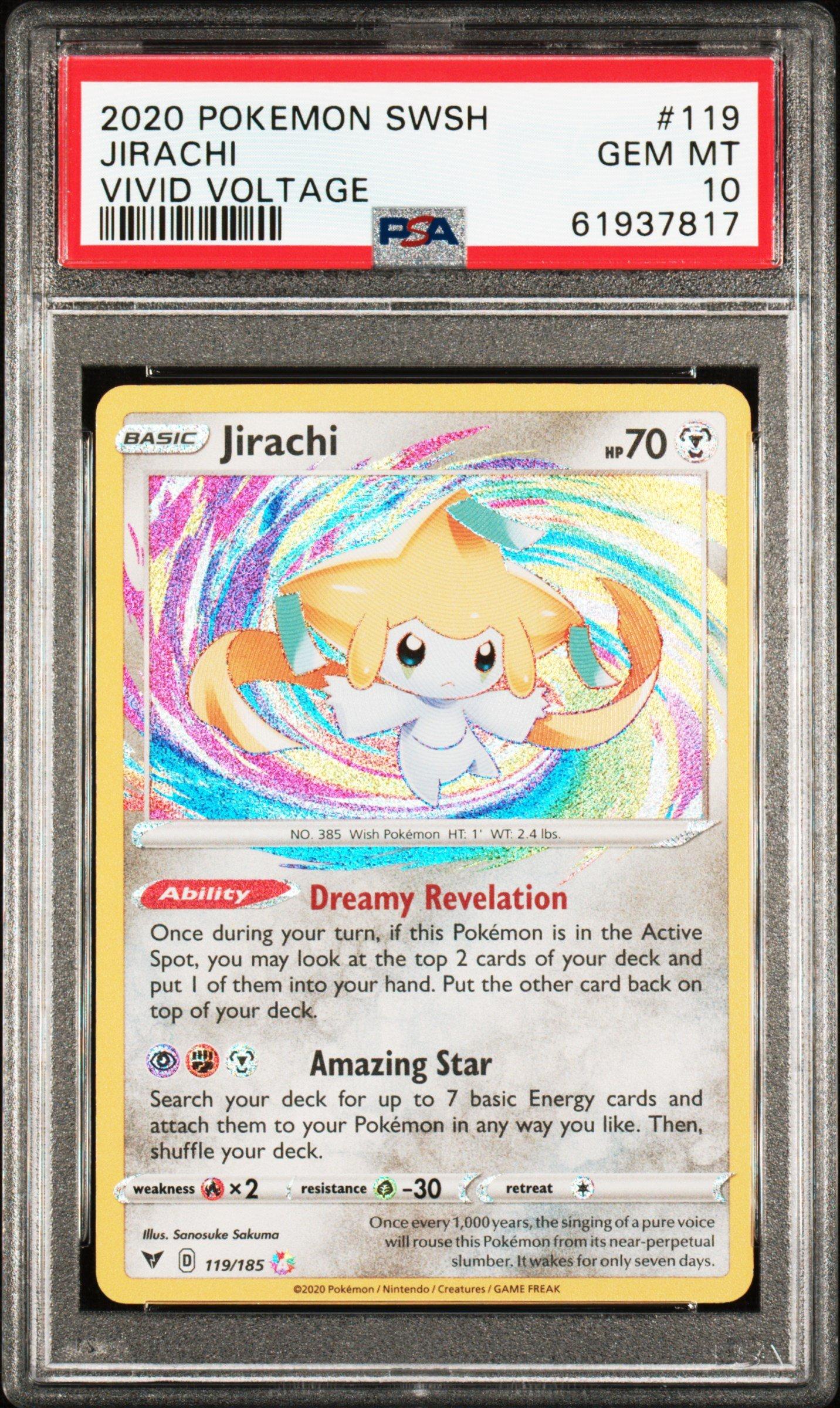 2020 Pokemon Sword & Shield Vivid Voltage 119 Jirachi PSA 10