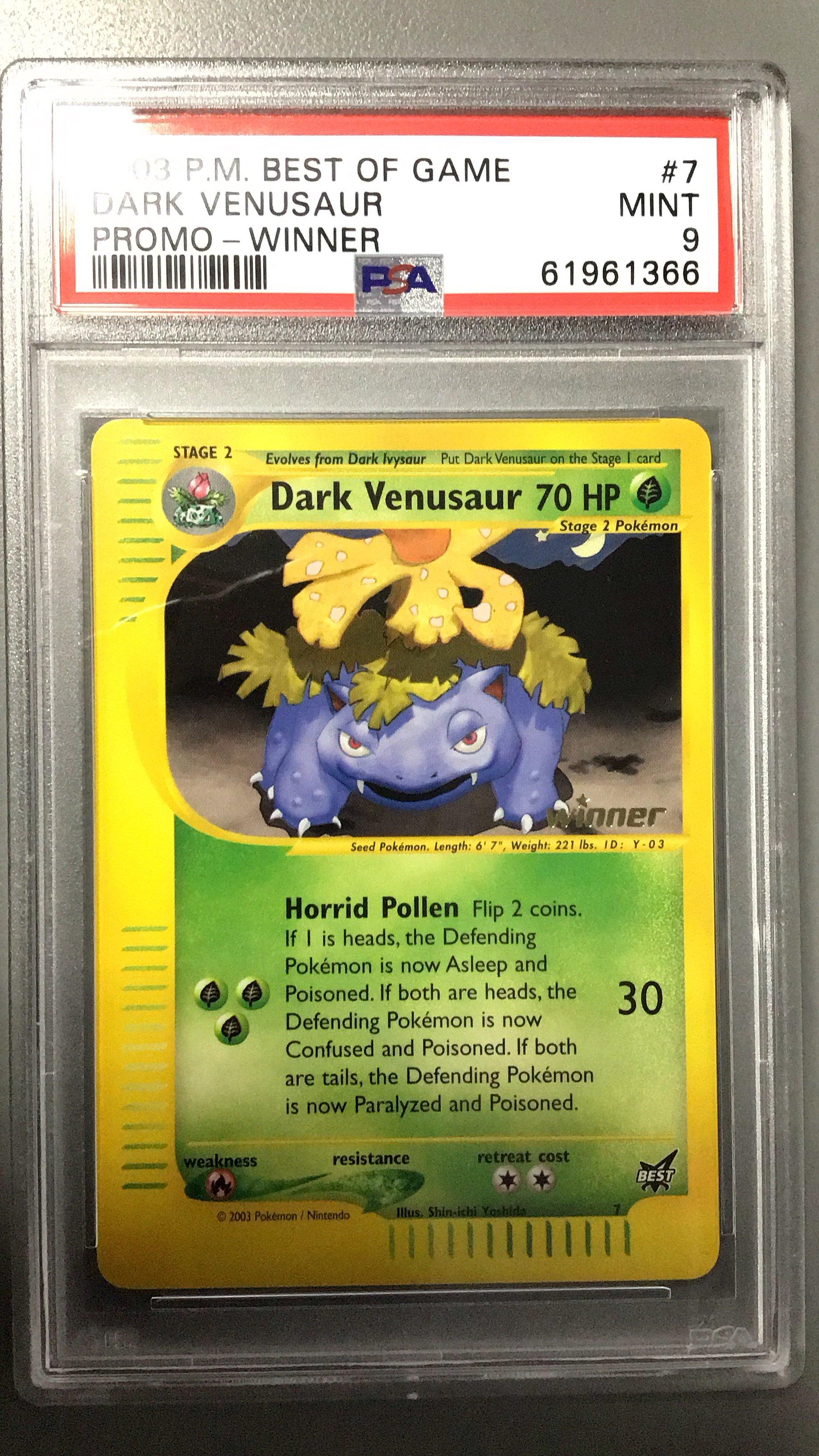 2003 Pokemon Best Of Game Promo 7 Dark Venusaur Winner PSA