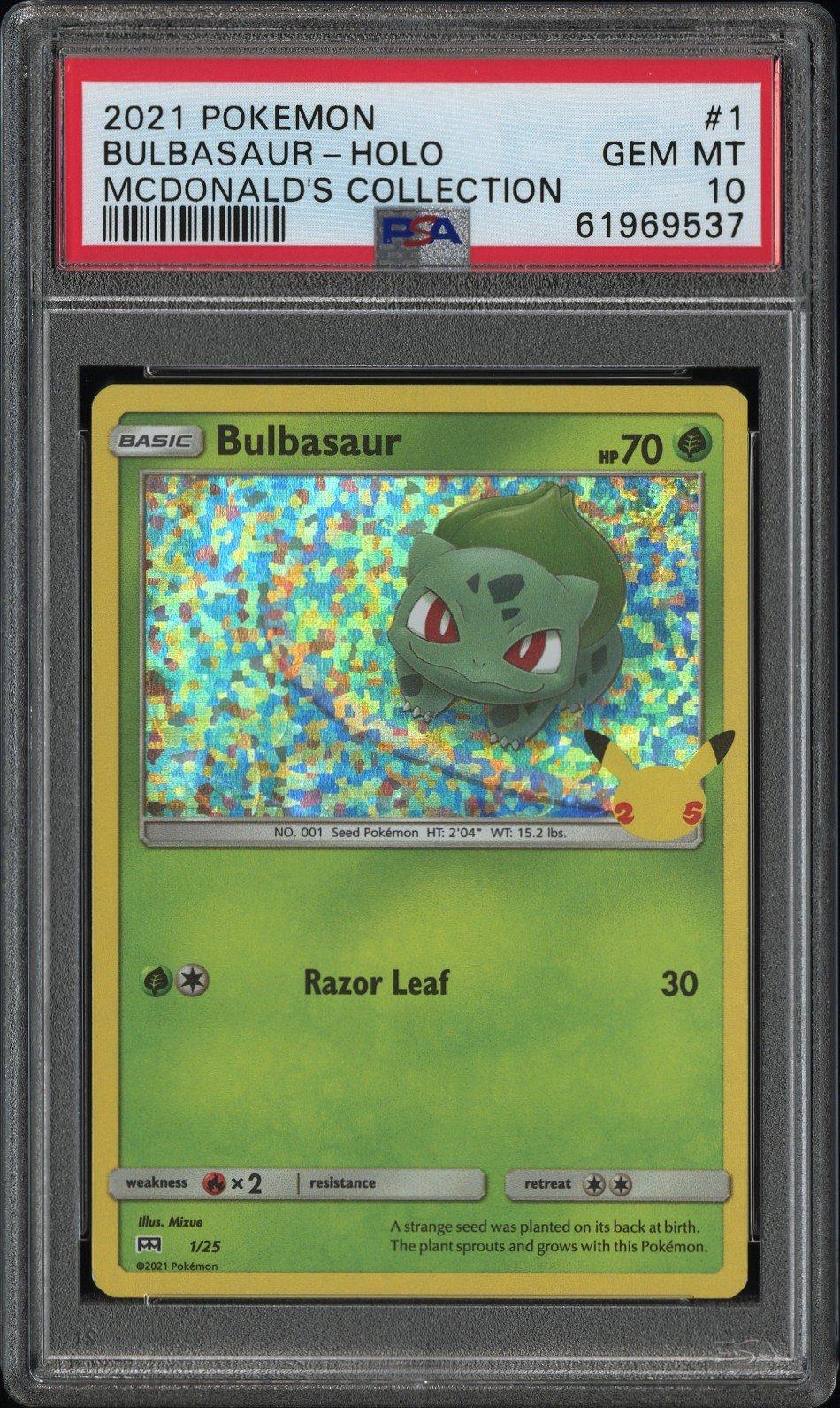 2021 Pokemon Mcdonald's Collection 1 Bulbasaur-holo PSA 10 Graded