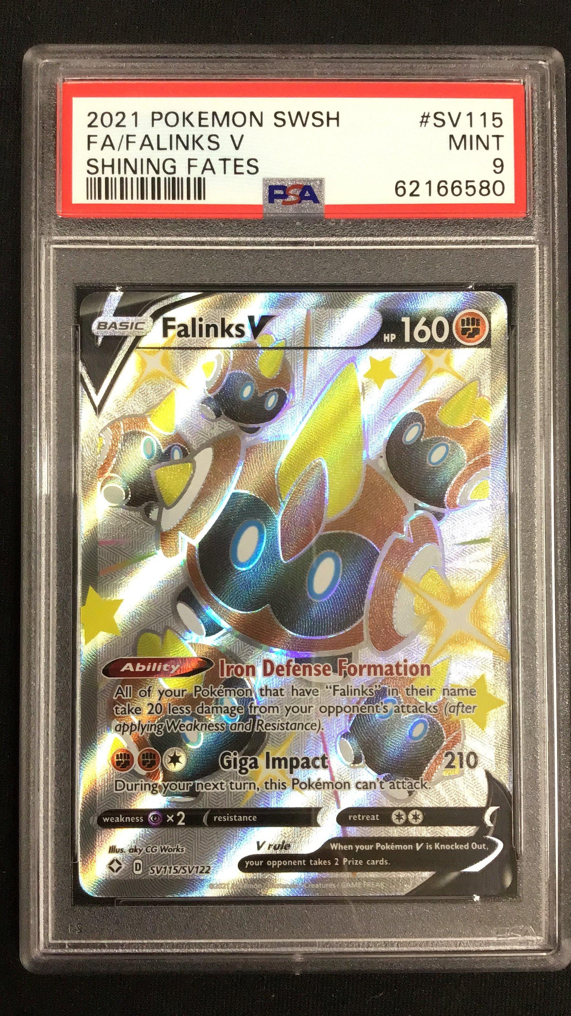 2021 Pokemon Sword & Shield Shining Fates Sv115 Full Art/falinks V PSA 9