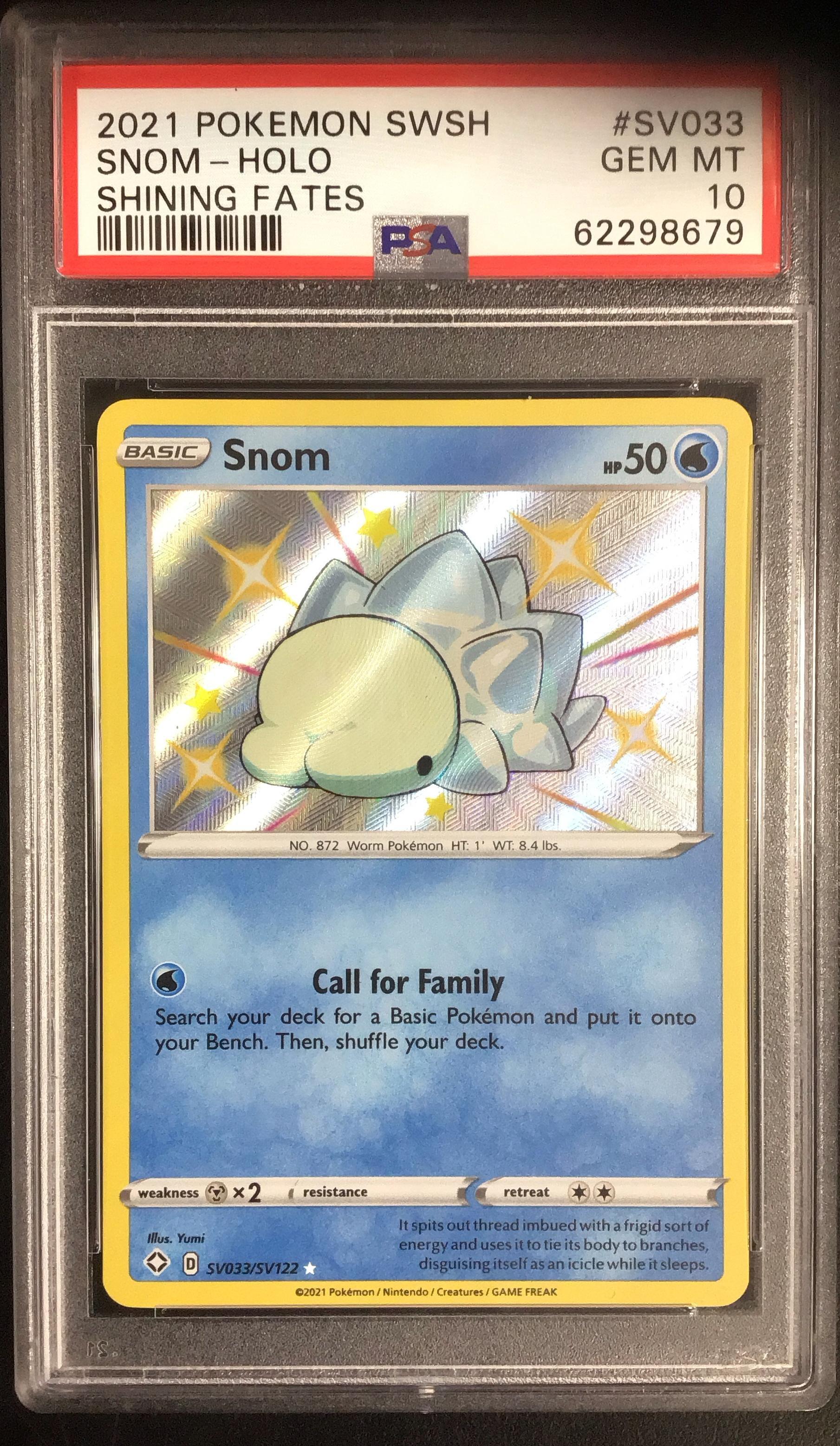 2021 Pokemon Sword & Shield Shining Fates Sv033 Snom-holo