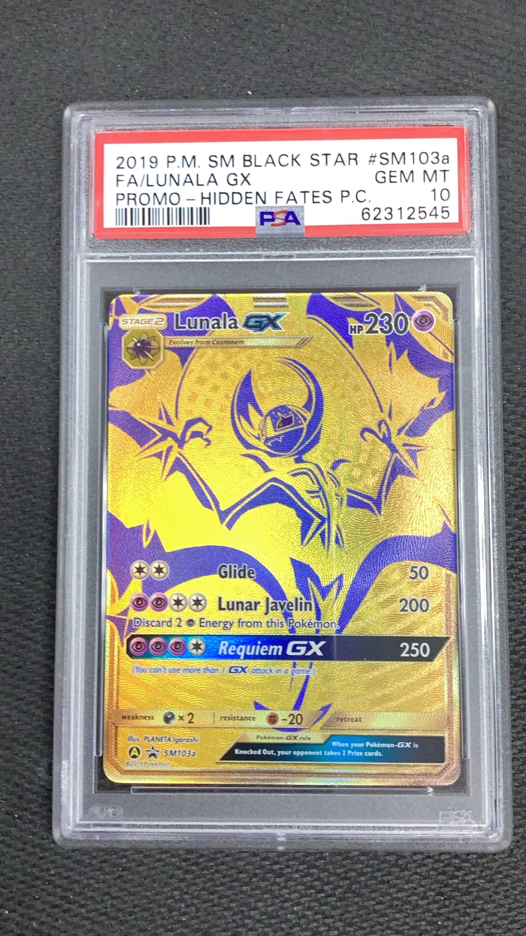 2019 Pokemon Sm Black Star Promo Sm103a Full Art/lunala Gx Hidden