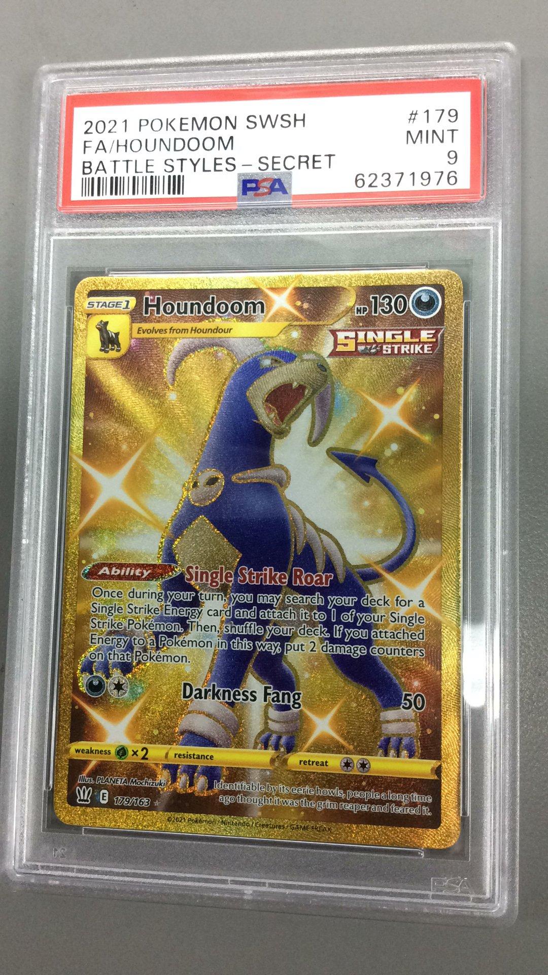 2021 Pokemon Sword & Shield Battle Styles 179 Full Art/houndoom Secret PSA