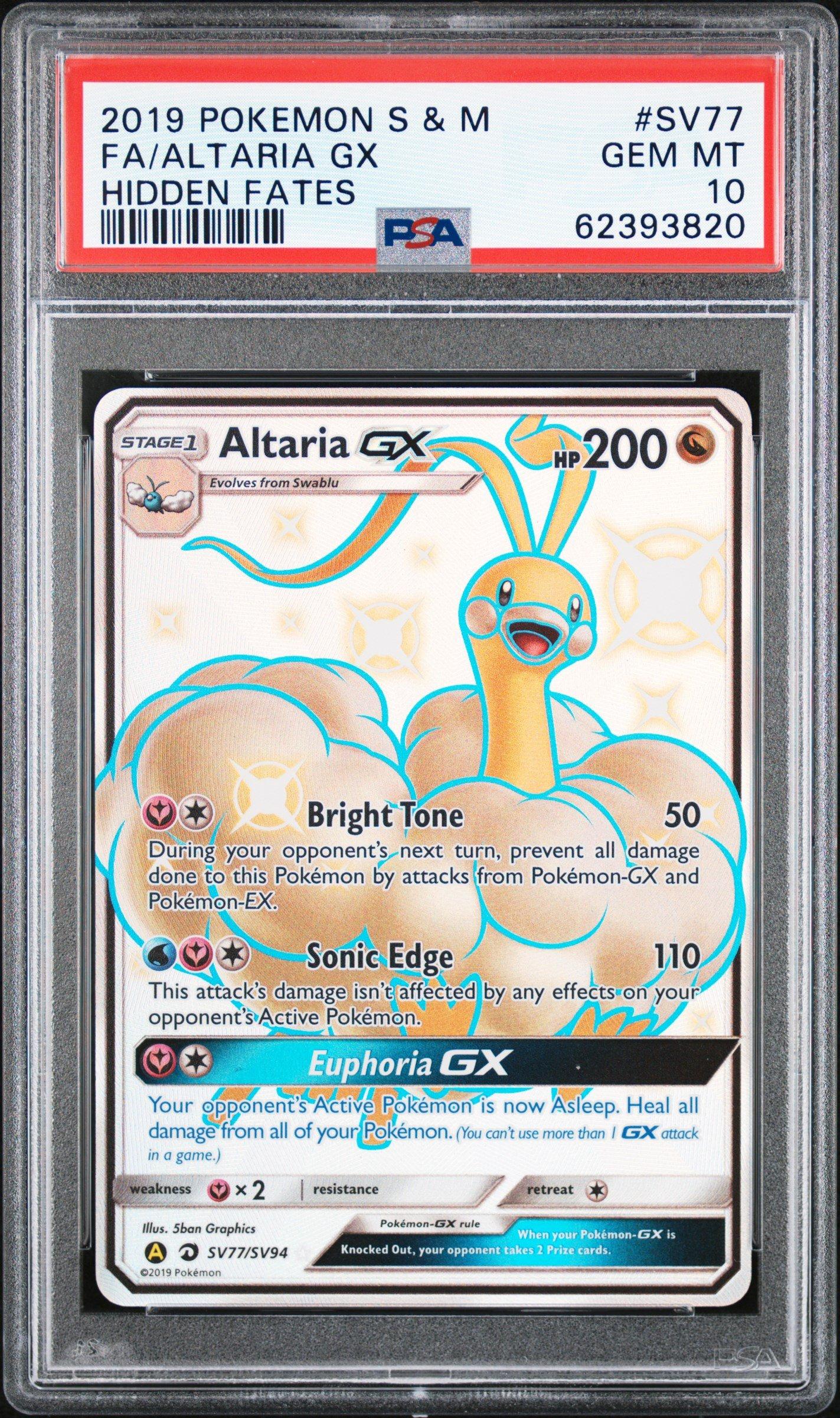 2019 Pokemon Sun & Moon Hidden Fates #SV77 Full Art/altaria Gx PSA 10 -  The Pokemon Company International