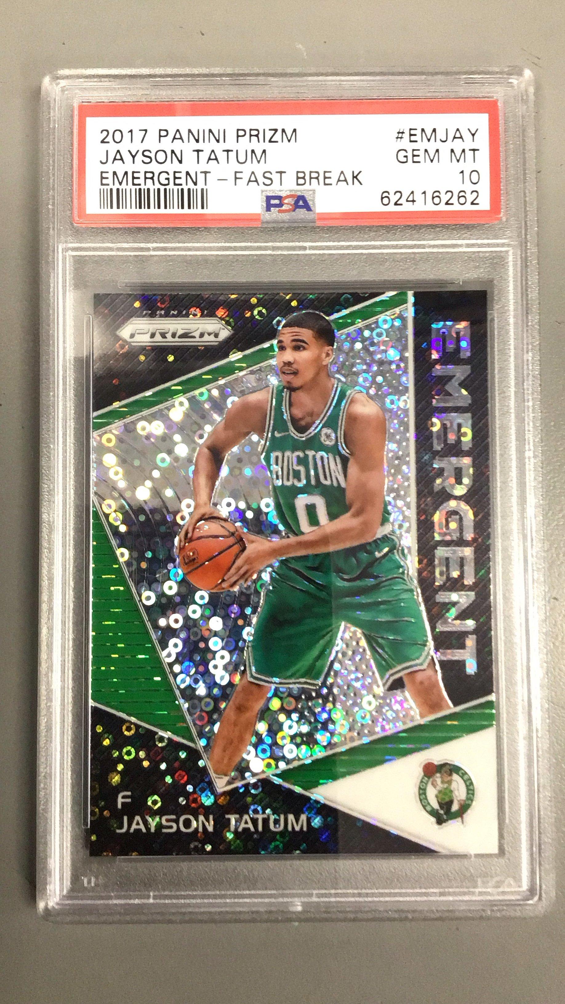 2017 Panini Prizm Emergent Emjay Jayson Tatum Fast Break PSA 10
