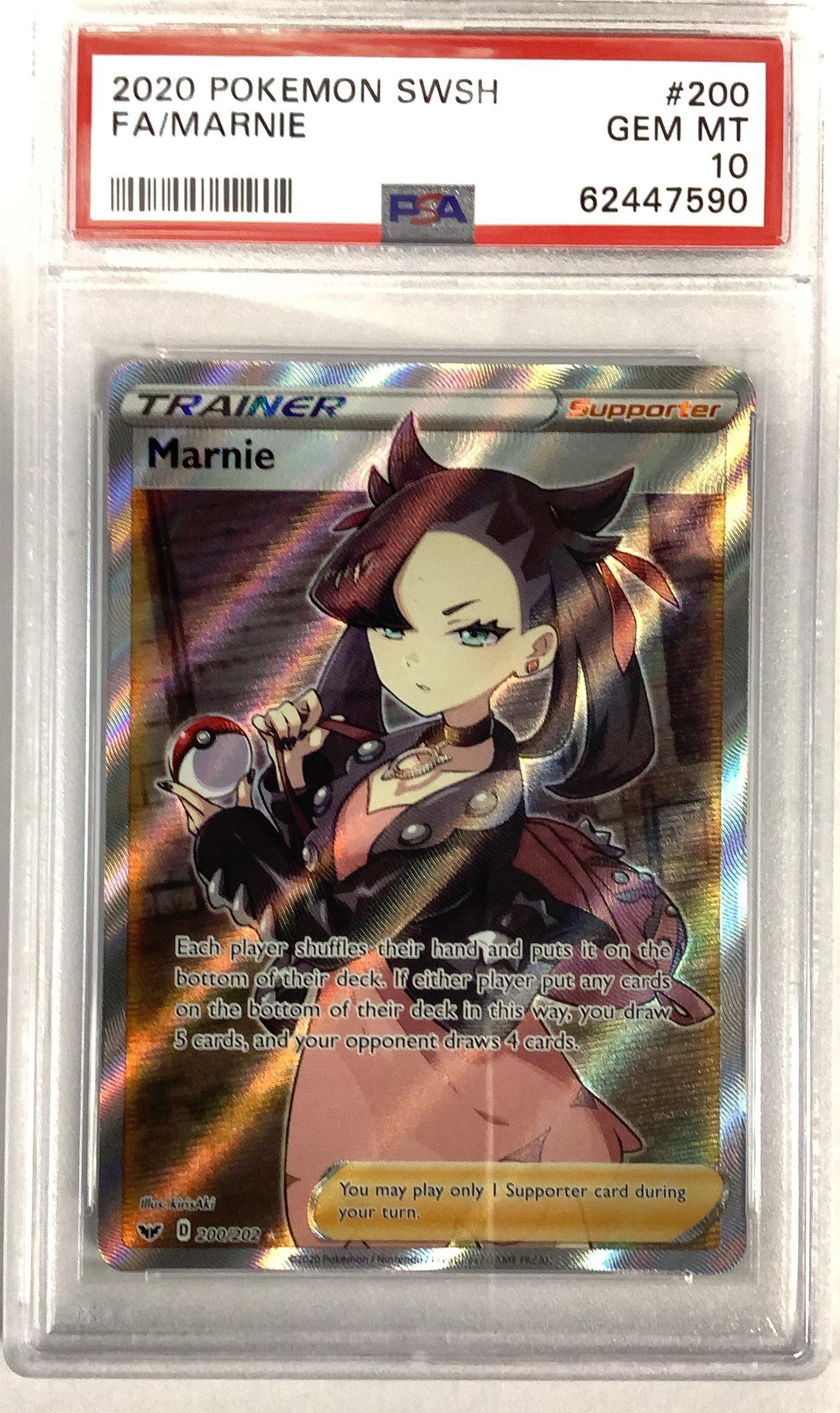 2020 Pokemon Sword & Shield 200 Full Art/marnie PSA 10