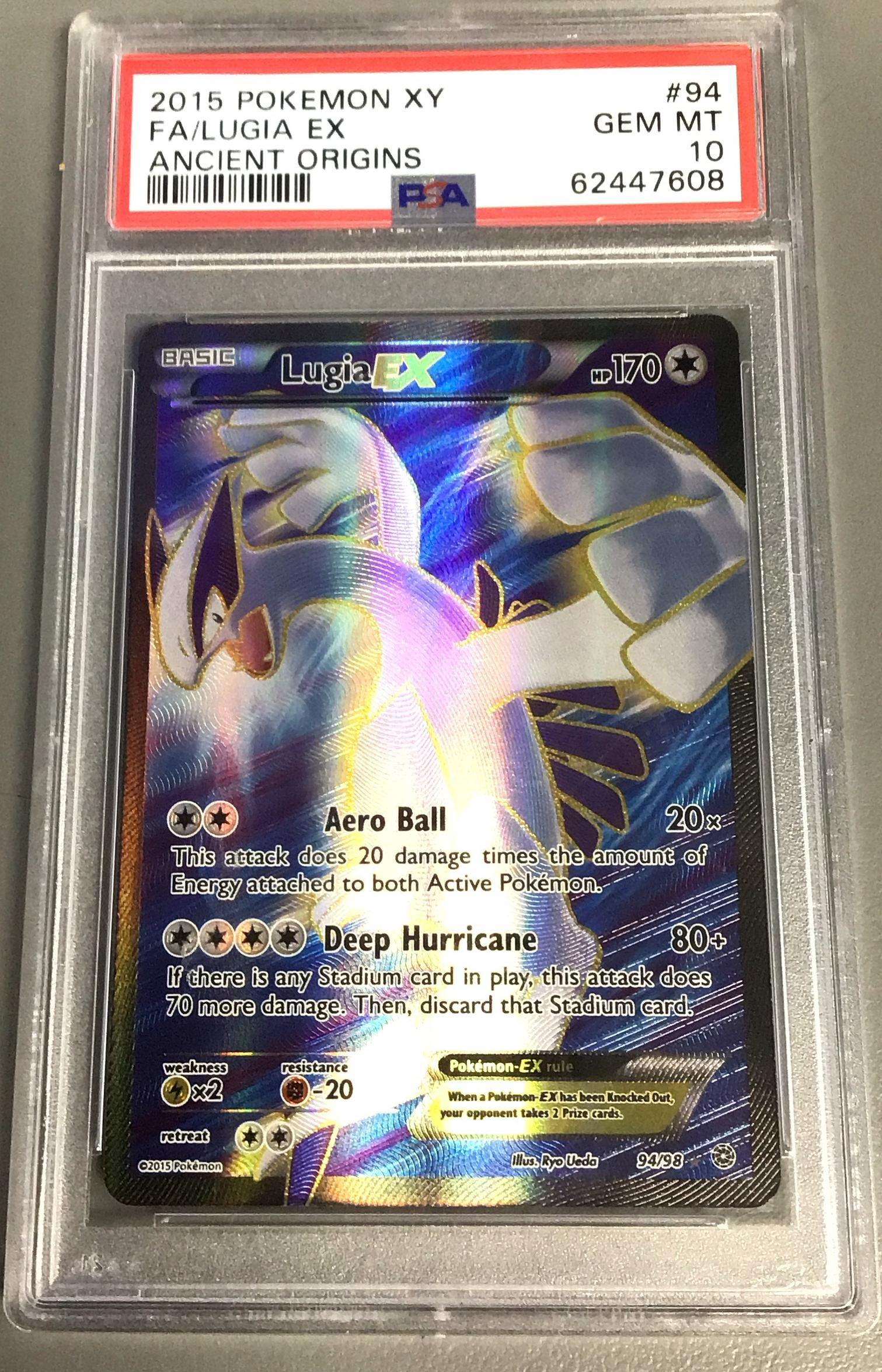 2015 Pokemon Xy Ancient Origins 94 Full Art/lugia Ex PSA 10 Graded