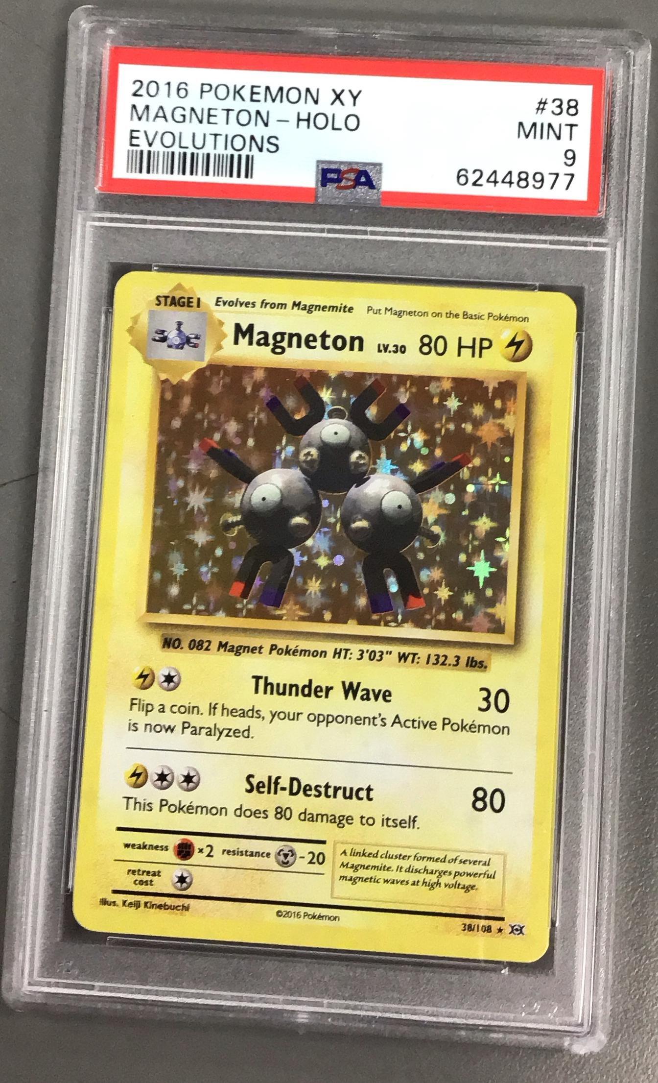 2016 Pokemon Xy Evolutions 38 Magneton-holo PSA 9 Graded Card