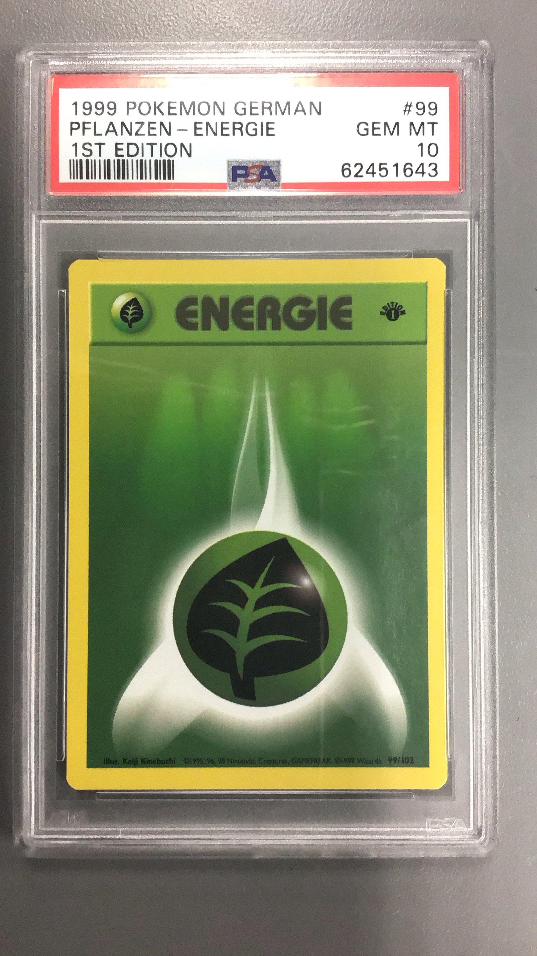 1999 Pokemon German 99 Pflanzen-energie 1st Edition PSA 10 Graded