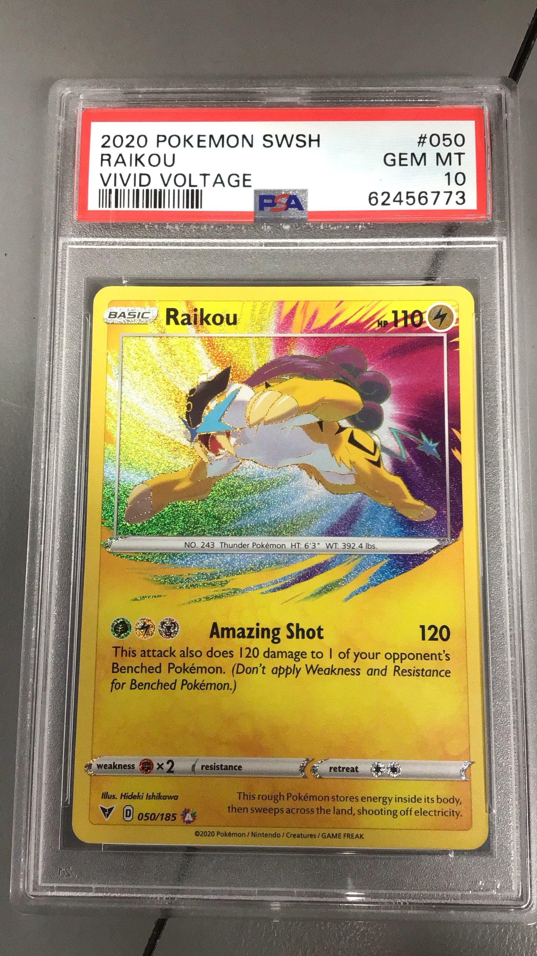2020 Pokemon Sword & Shield Vivid Voltage 050 Raikou PSA 10 Graded