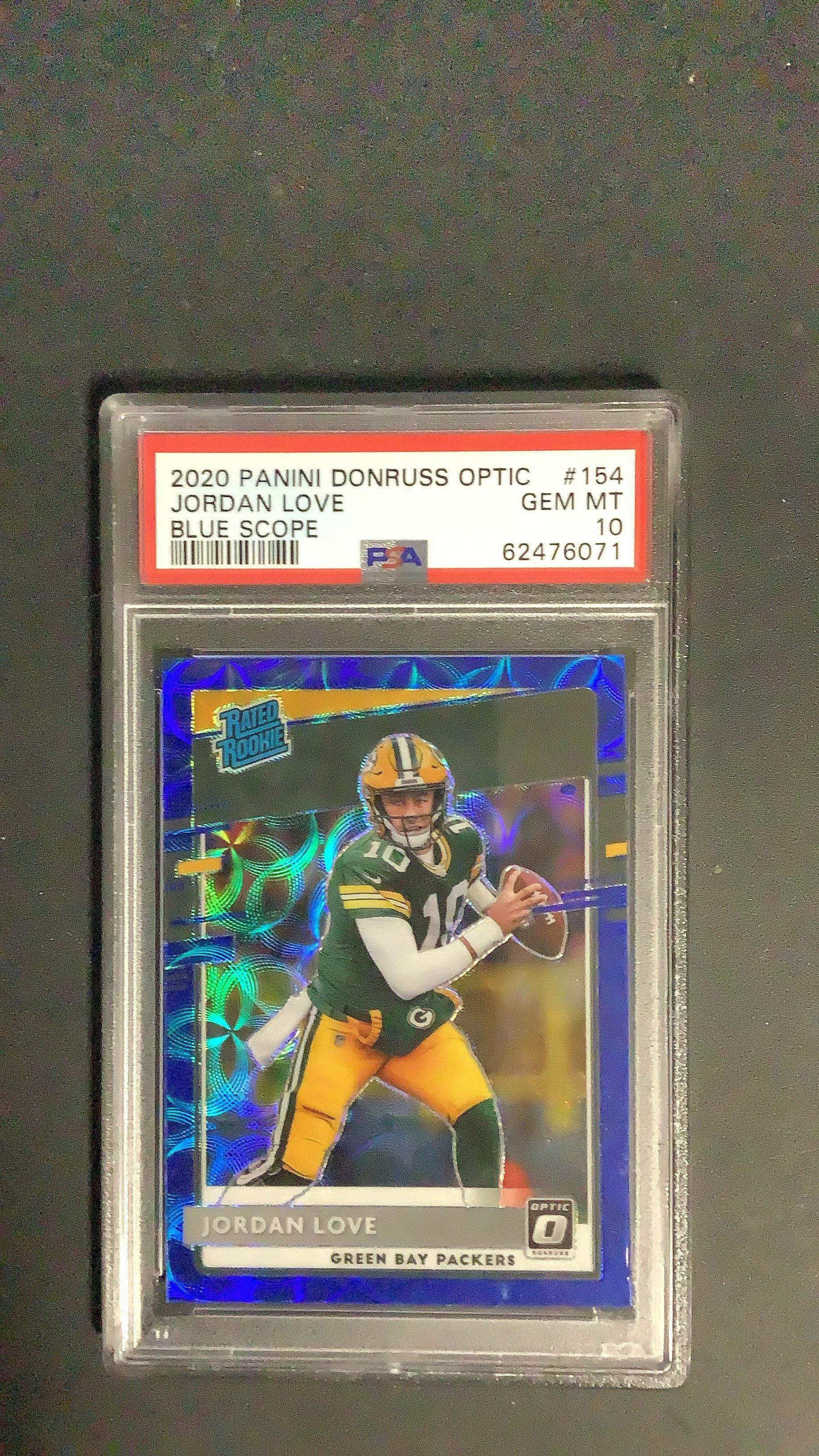 2020 Panini Donruss Optic 154 Jordan Love Blue Scope PSA