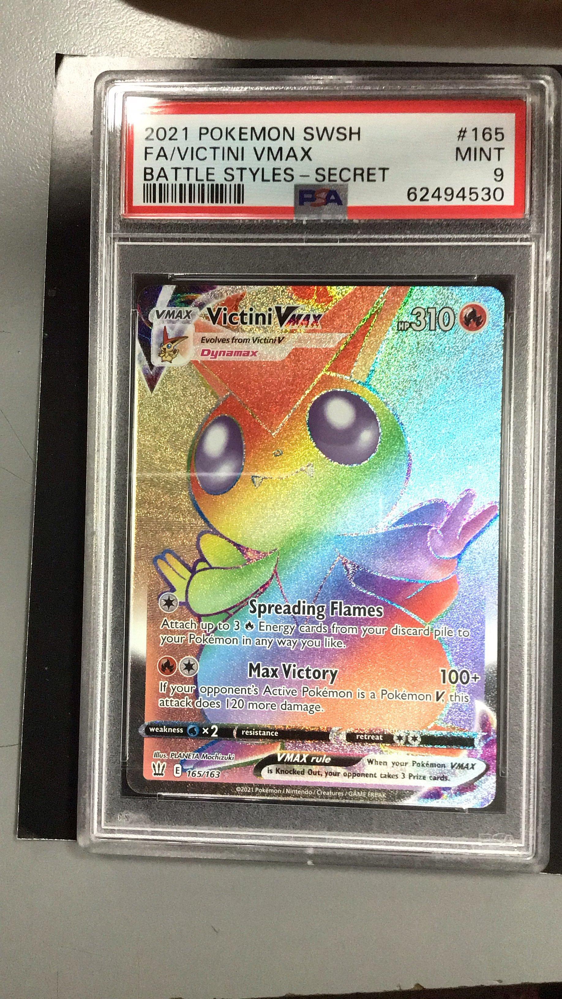 2021 Pokemon Sword & Shield Battle Styles 165 Full Art/victini Vmax Secret PSA