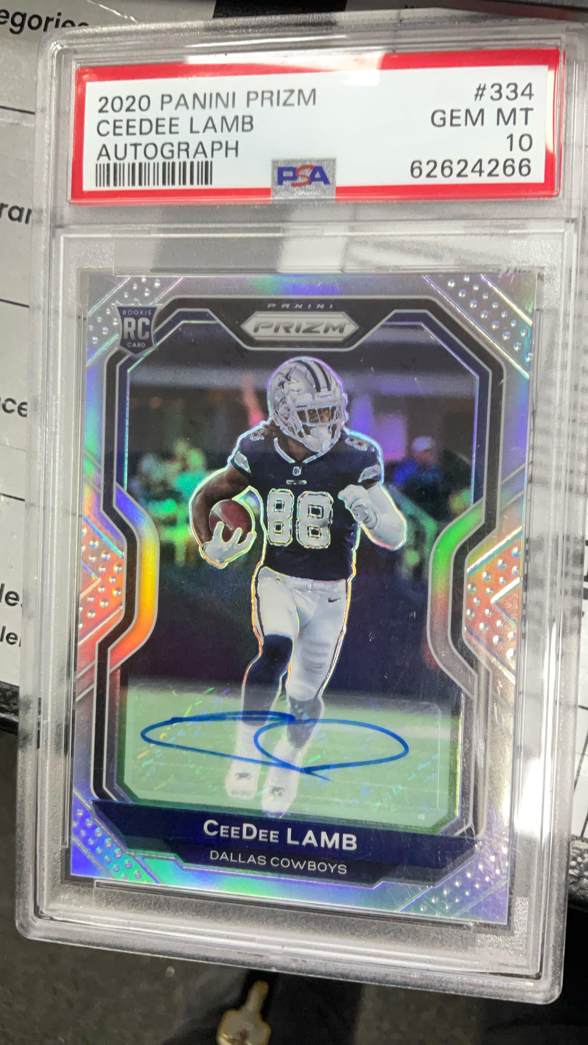 2020 Panini Prizm 334 Ceedee Lamb Autograph PSA 10