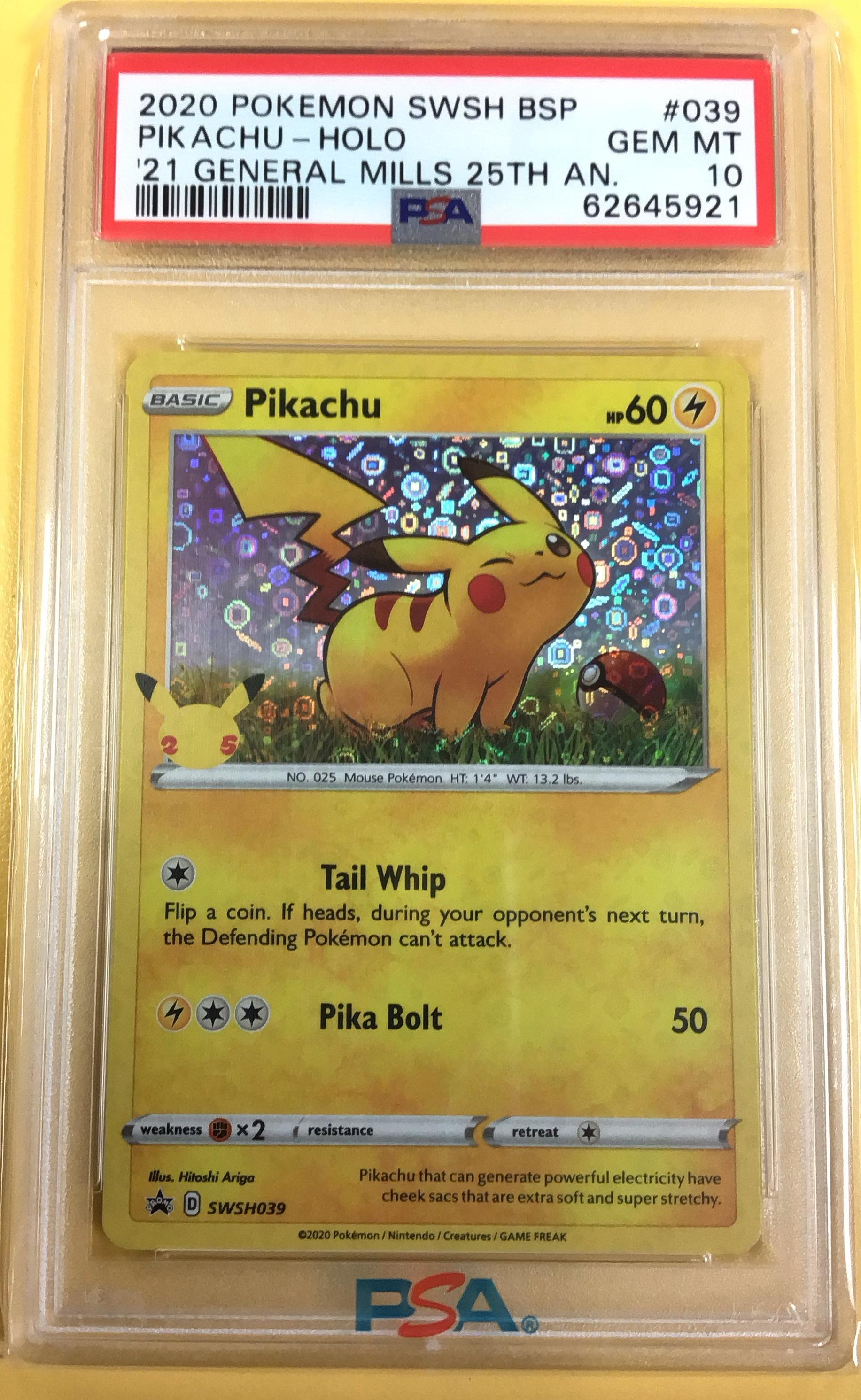 PSA9 ジェネラルミルズ　ピカチュウ ガラルポニータ　ウールー　25周年 Pokemon General Mills 25th Anniversary Pikachu SWSH039 Holo LE