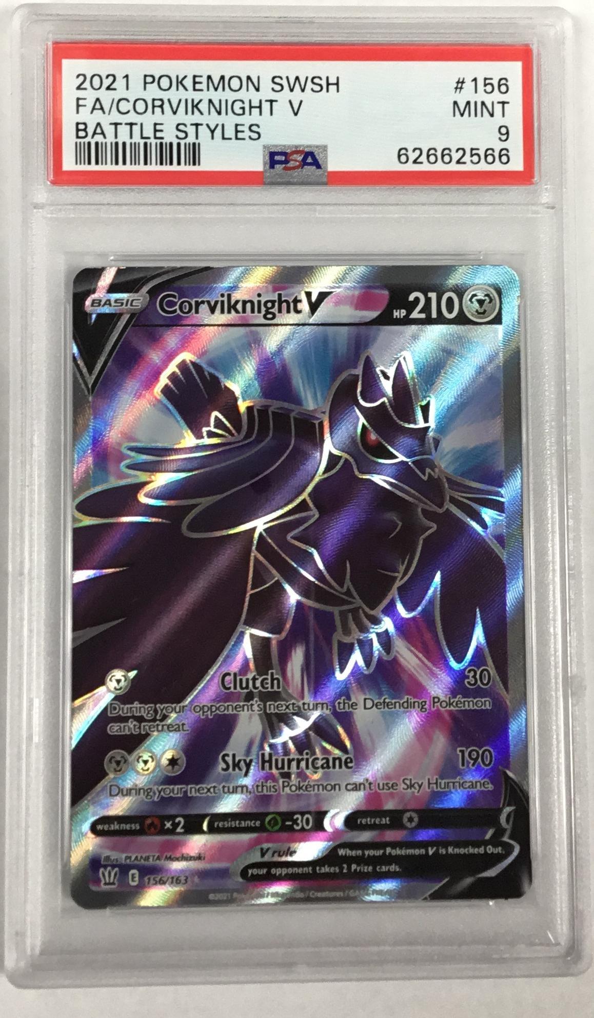 2021 Pokemon Sword & Shield Battle Styles 156 Full Art/corviknight V PSA 9