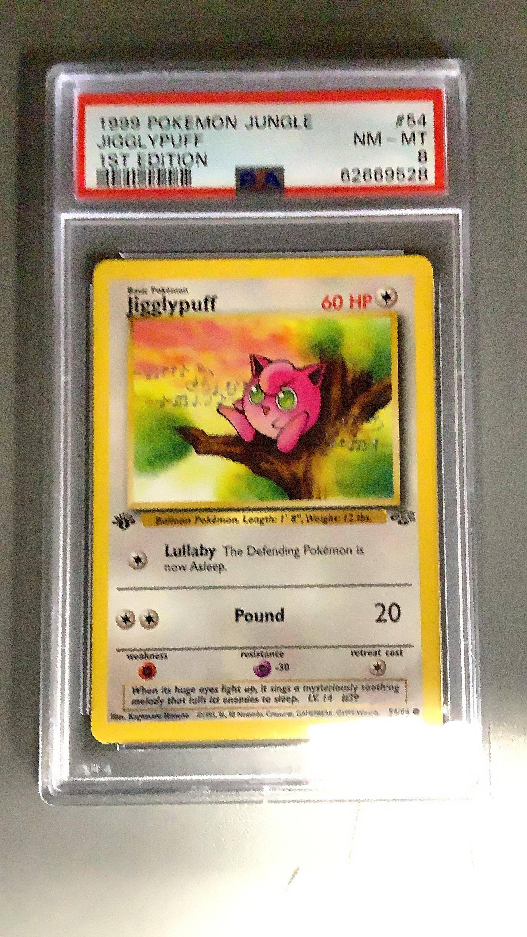 1999 Pokemon Jungle 54 Jigglypuff 1st Edition PSA 8 Graded Card