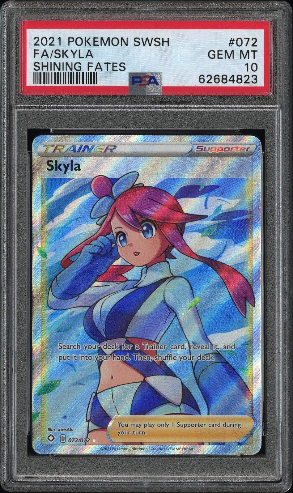 2021 Pokemon Sword & Shield Shining Fates 072 Full Art/skyla PSA