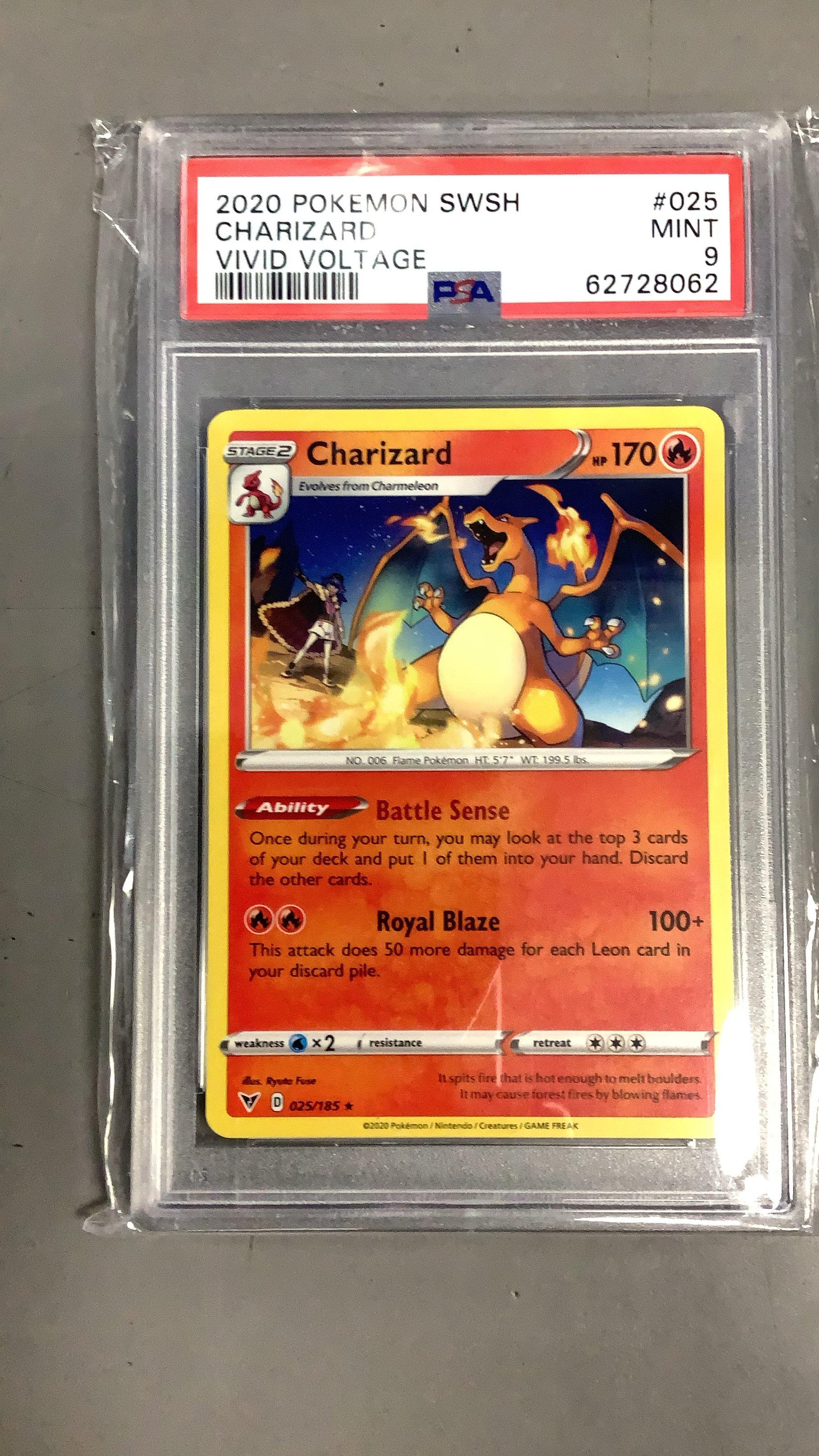 2020 Pokemon Sword & Shield Vivid Voltage 025 Charizard PSA 9 | GameStop