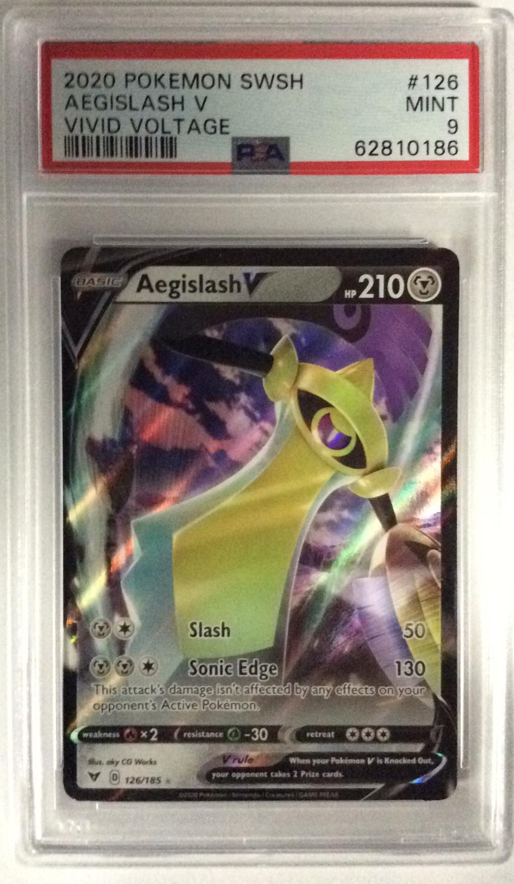 2020 Pokemon Sword & Shield Vivid Voltage 126 Aegislash V PSA 9 Graded Card  | GameStop